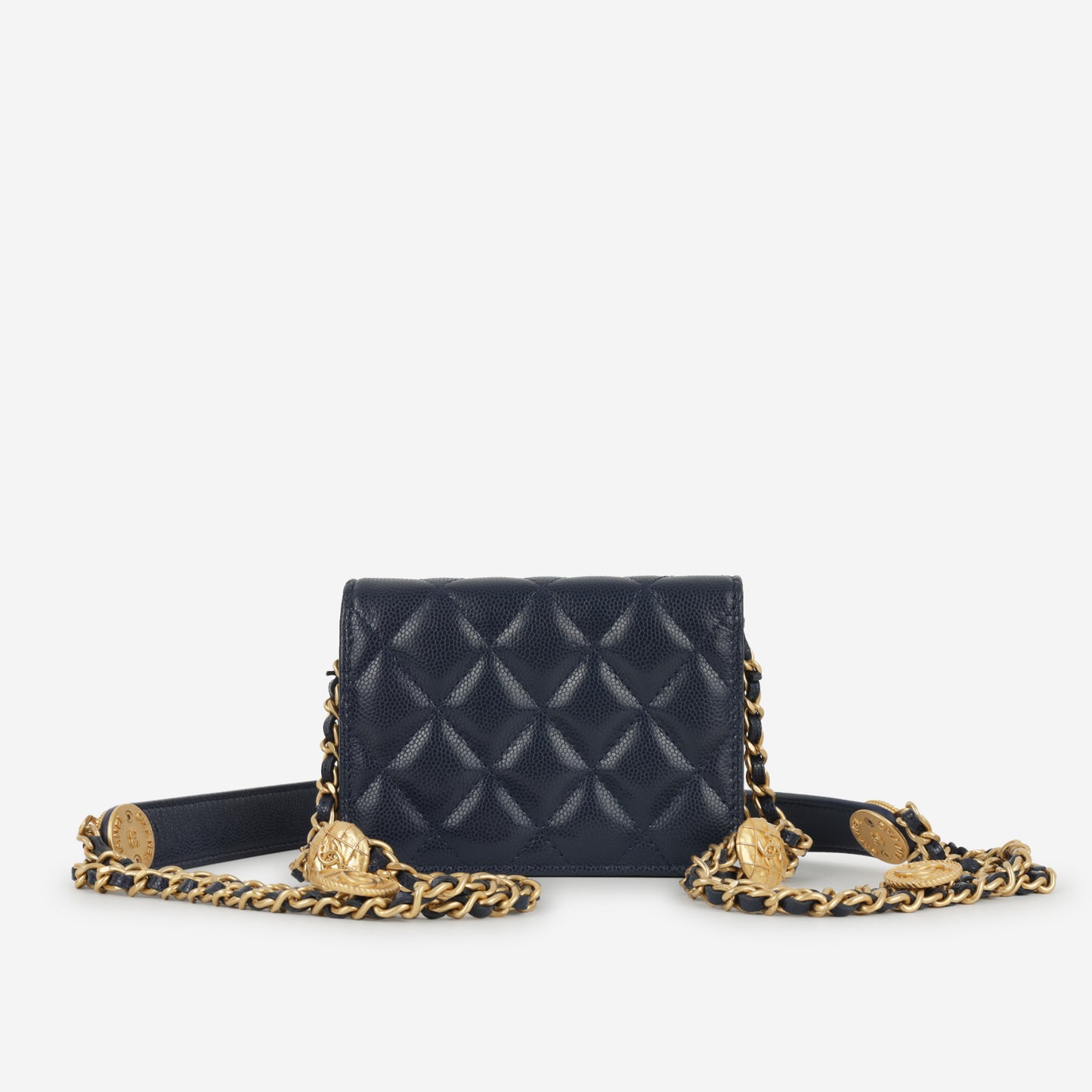 Chanel Twist Your Buttons Coin Purse - Navy Caviar | Gold Hardware