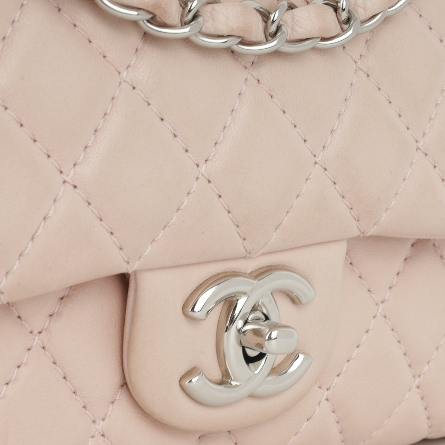 Seasonal Medium Flap Bag - Pink Lambskin | Silver Hardware