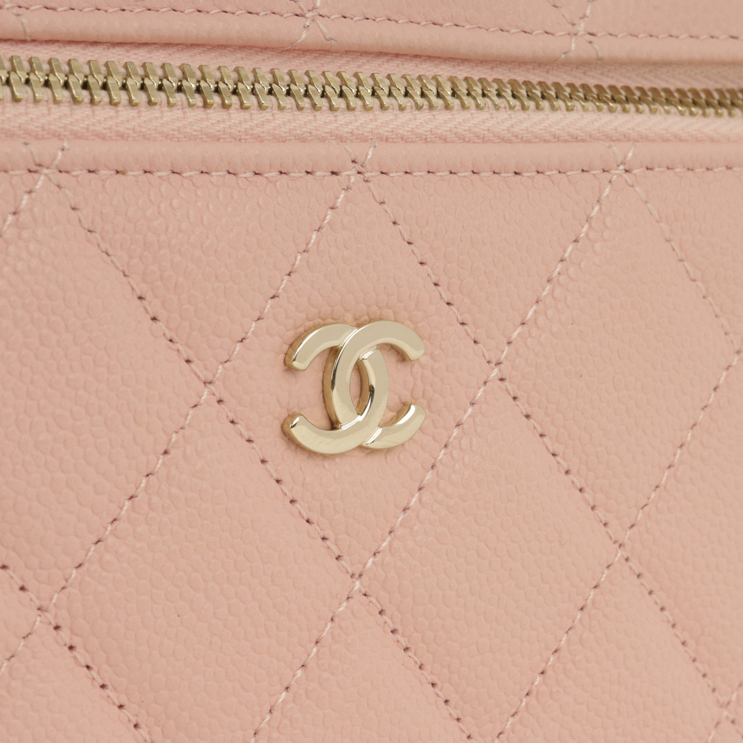 Chanel Top Handle Vanity With Chain - Pink Caviar | Champagne Gold Hardware