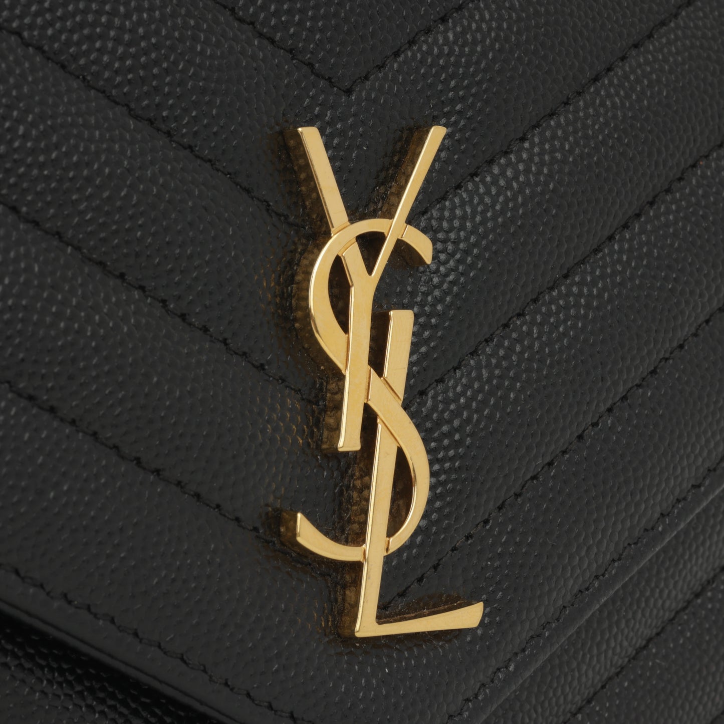 Saint Laurent Mini Cassandre WOC – Black Grained Calfskin | Gold Hardware