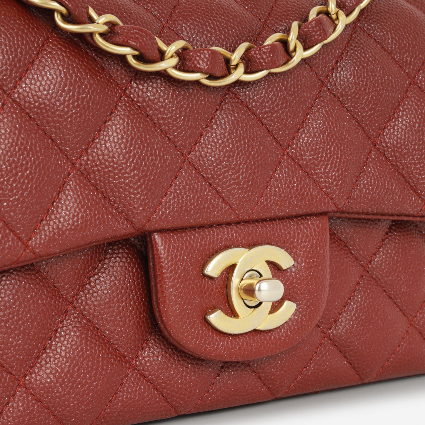 Chanel Mini Flap Rectangular - Burgundy Caviar | Gold Hardware
