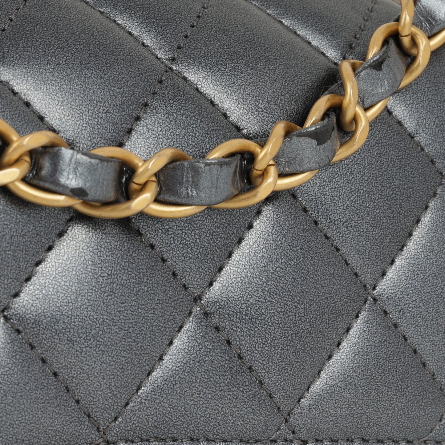 Chanel Small Classic Flap - Blue Metallic Calfskin | Gold Hardware