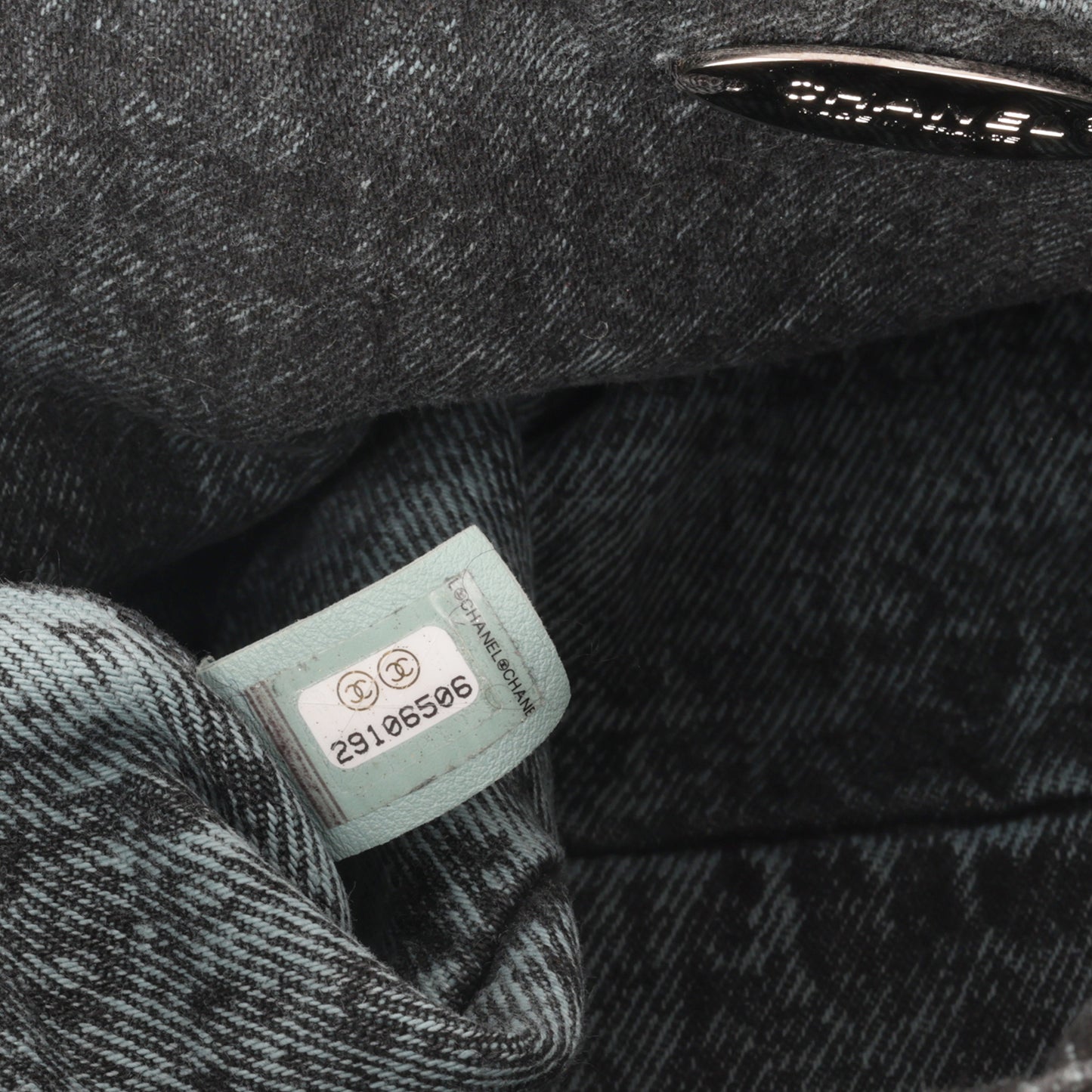 20c Seasonal Jumbo Flap - Teal / Black Denimpression | Silver Hardware