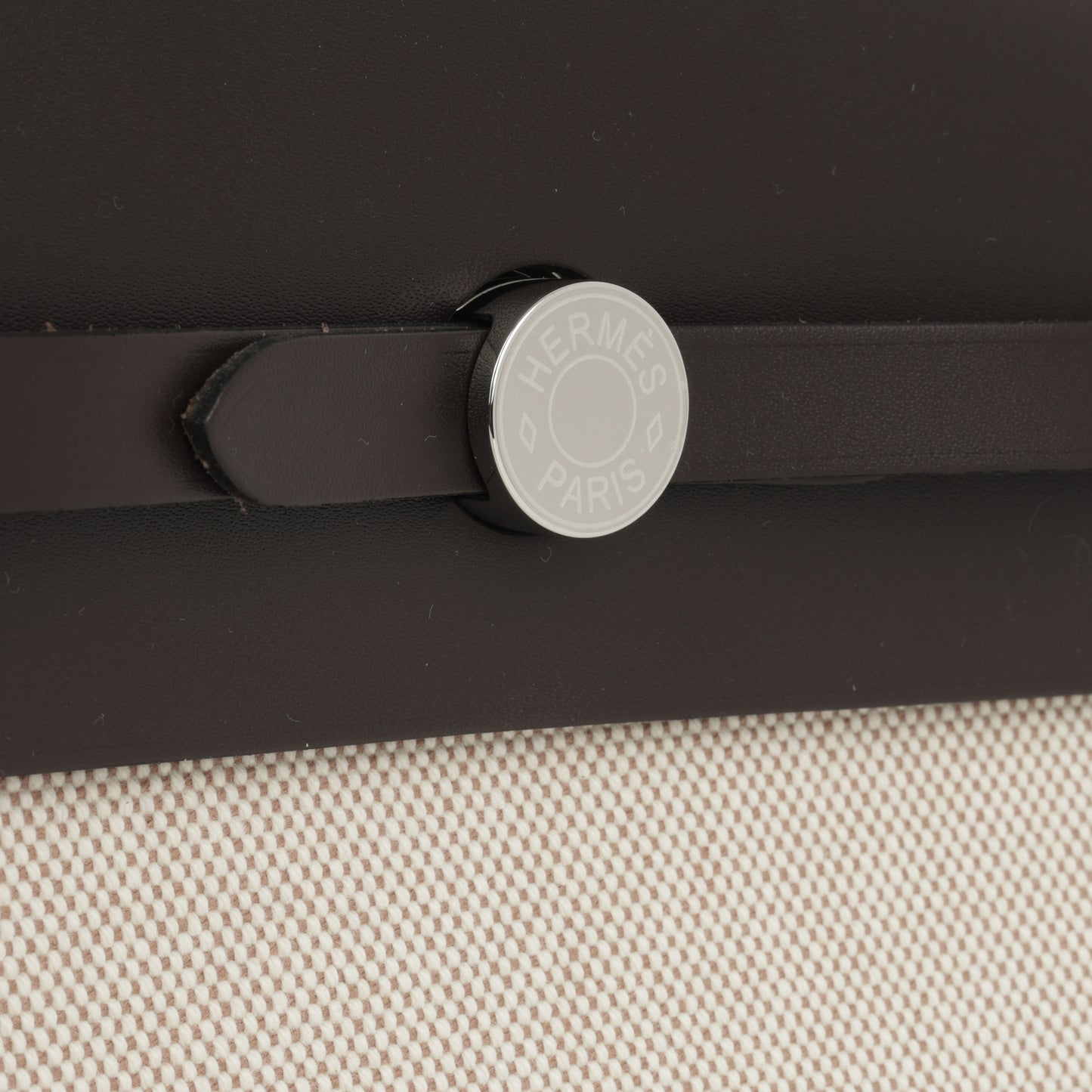 Hermès Herbag 20 - Ecru Toile / Ebene Hunter | Palladium Hardware