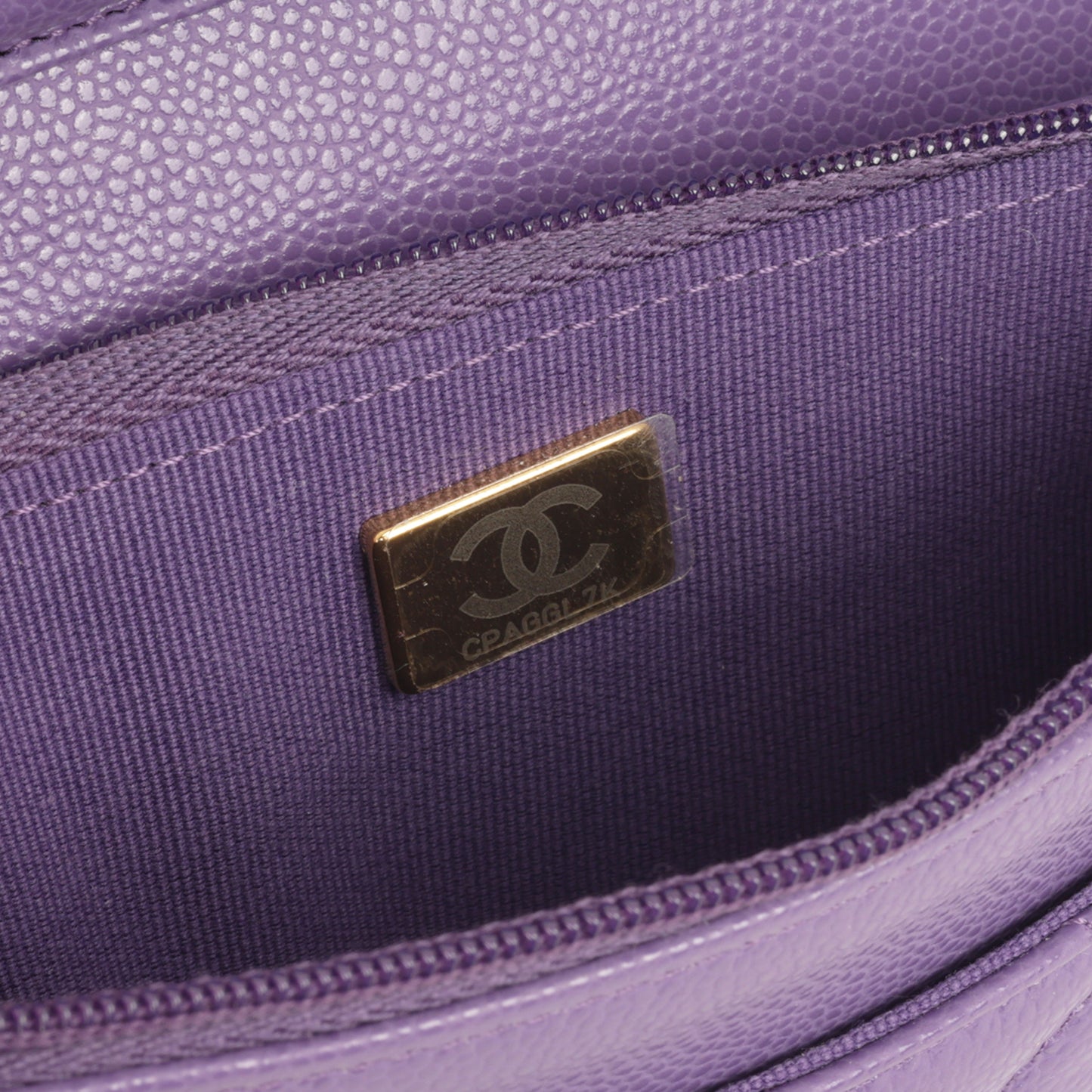 Chanel Classic Wallet on Chain - Purple Caviar | Champagne Gold Hardware