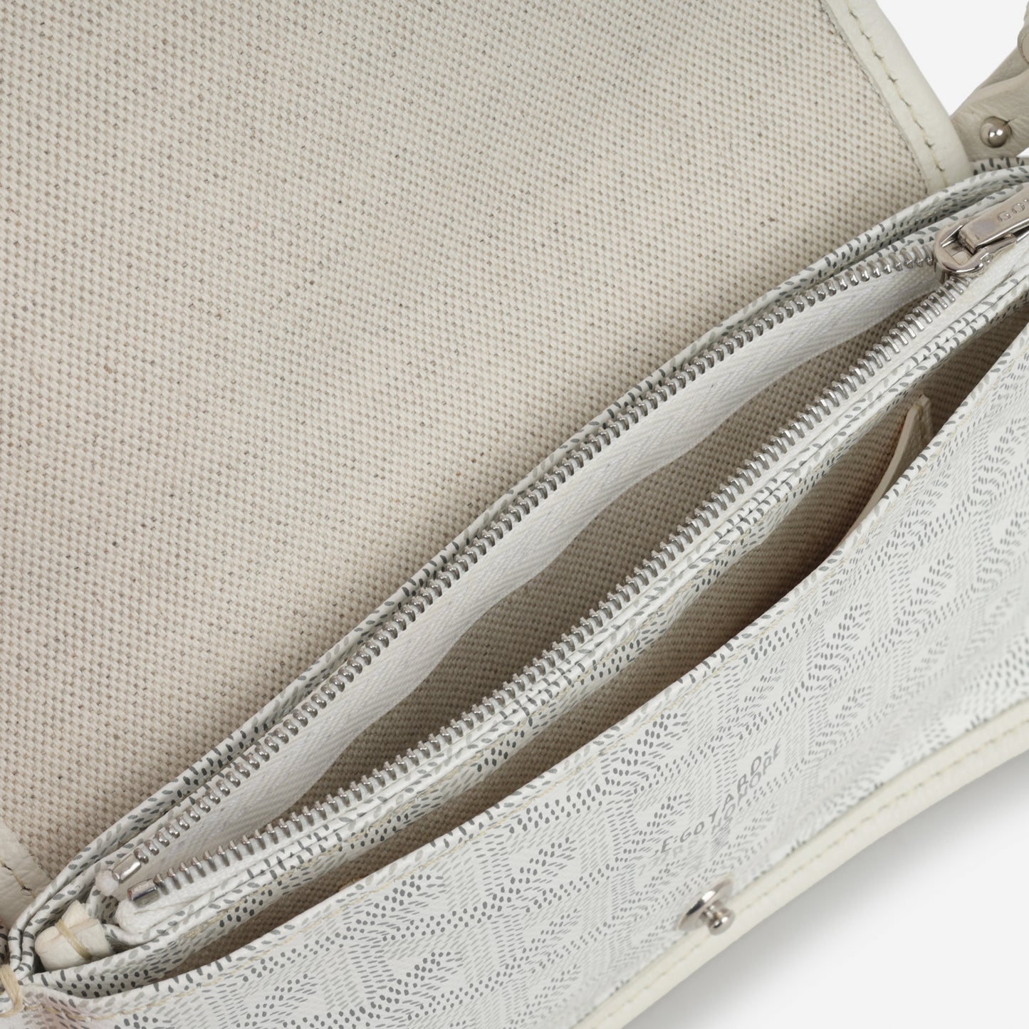 Goyard Plumet Pocket Wallet - White Goyardine | Palladium Hardware