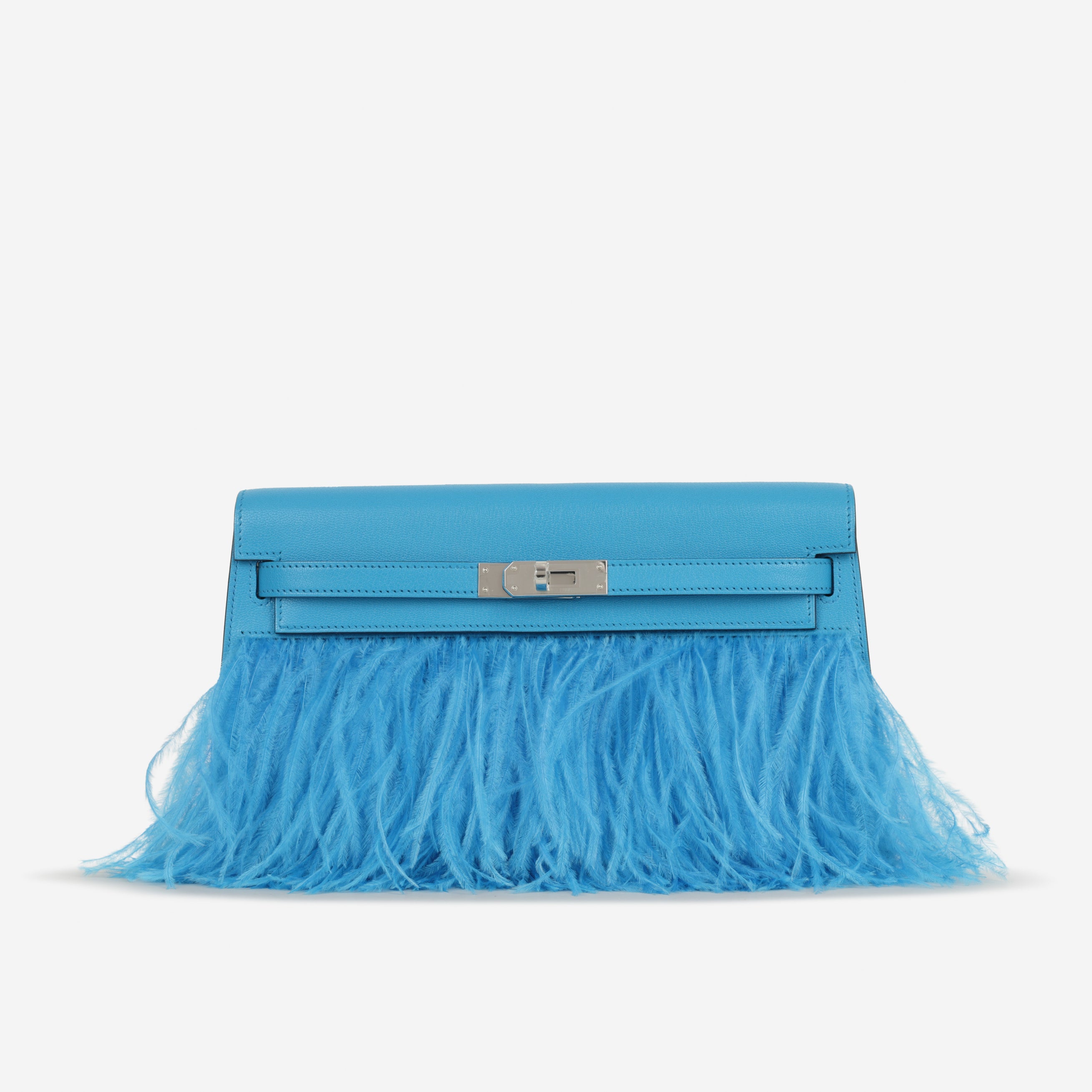 Hermès Kelly Elan Foile Bleu Frida Chevre Chamkila Plumes D