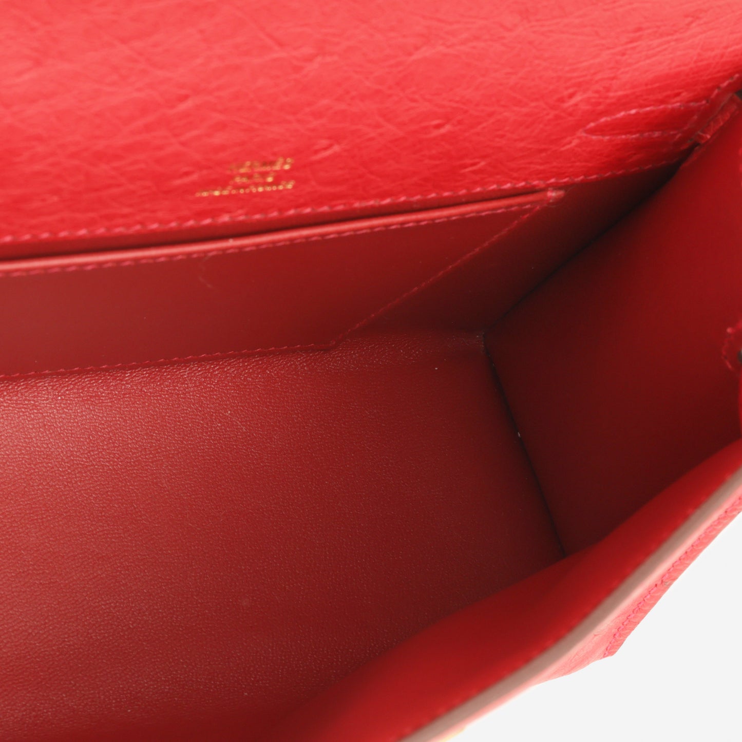 Hermès Kelly Pochette - Rouge Vif Ostrich | Gold Hardware