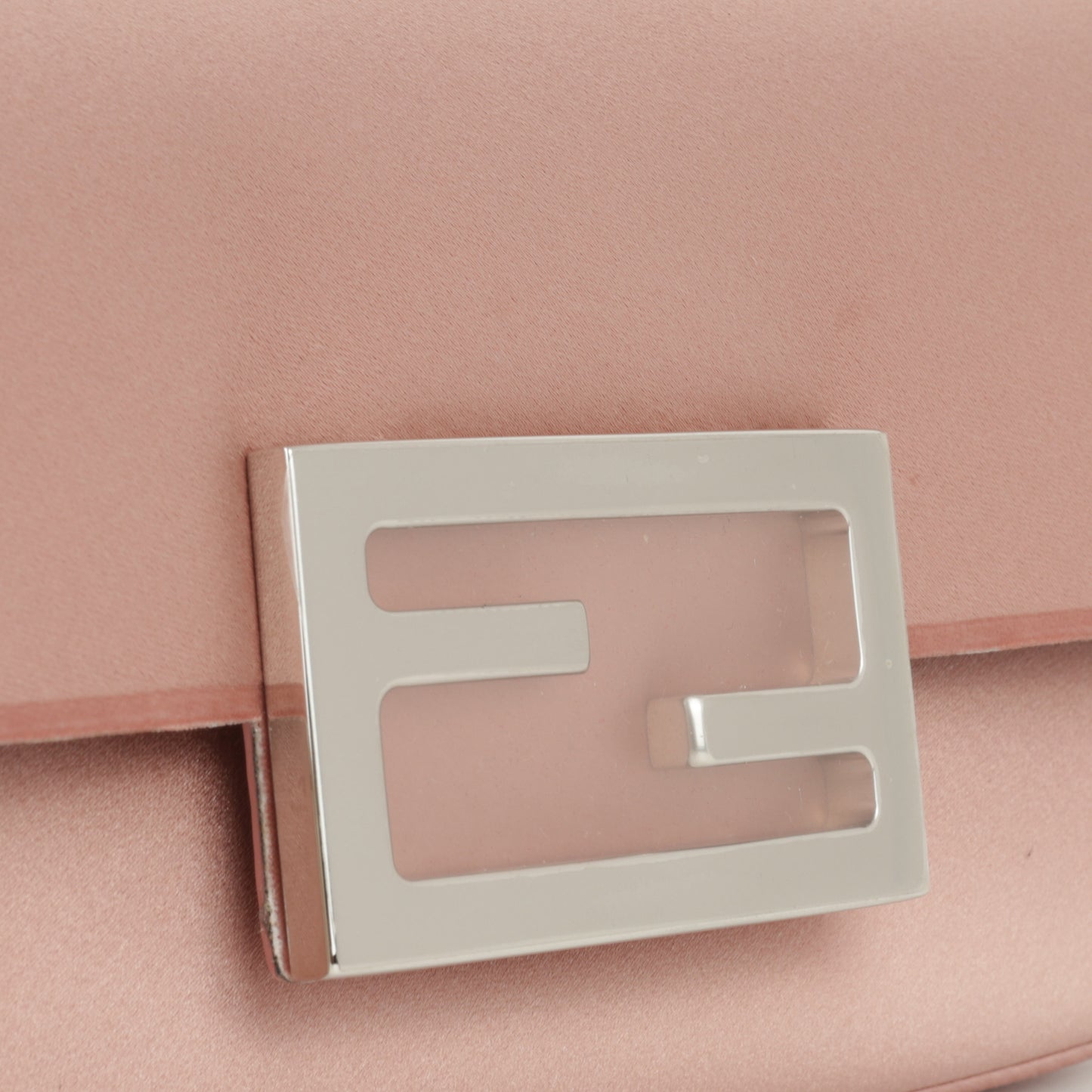 Fendi Baguette Phone Pouch - Pink Metallic Silk | Silver Hardware