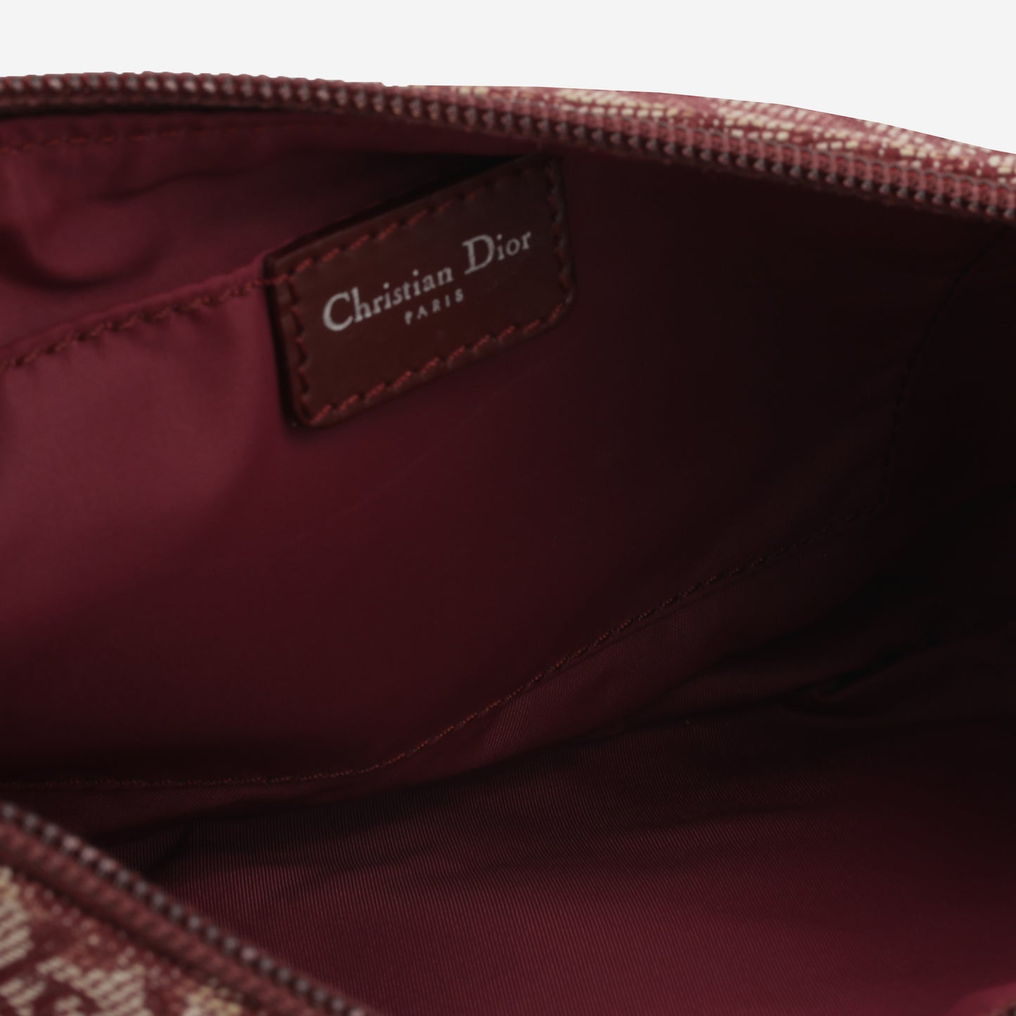 Dior Vintage Trotter Shoulder Bag - Burgundy Oblique | Silver Hardware