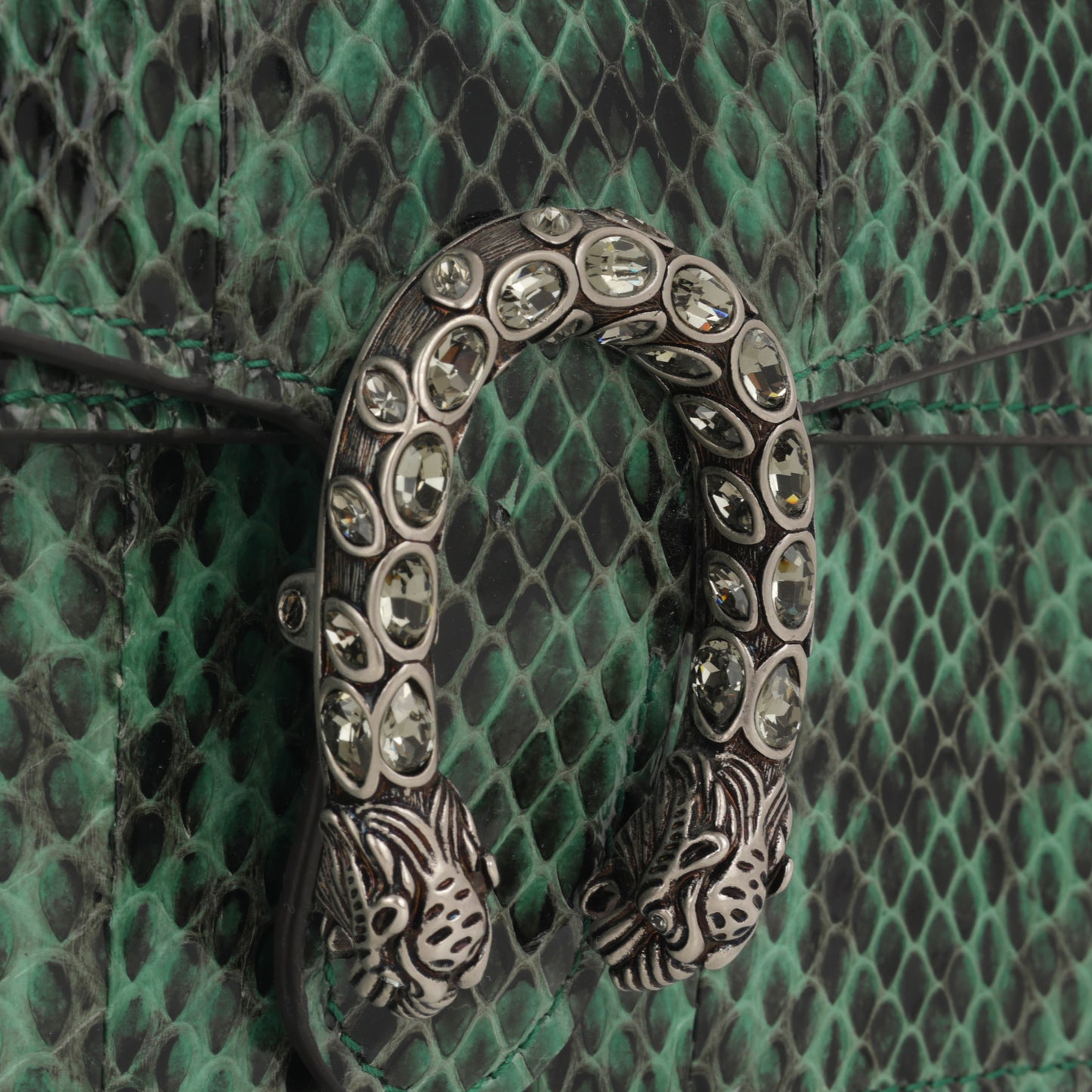 Gucci Super Mini Dionysus - Green Python | Antique Silver