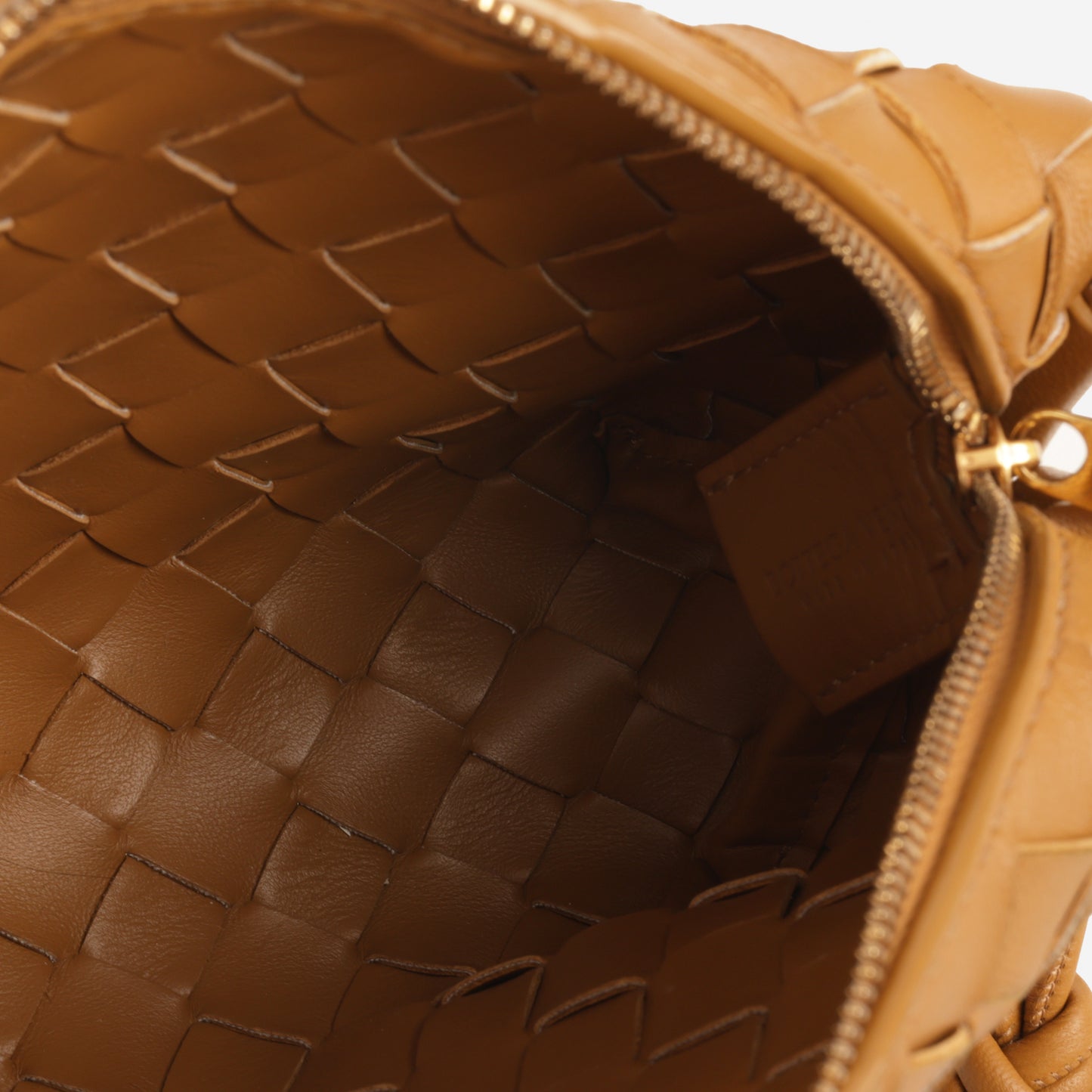 Bottega Veneta Mini Loop Camera Bag - Tan Intrecciato | Gold Hardware