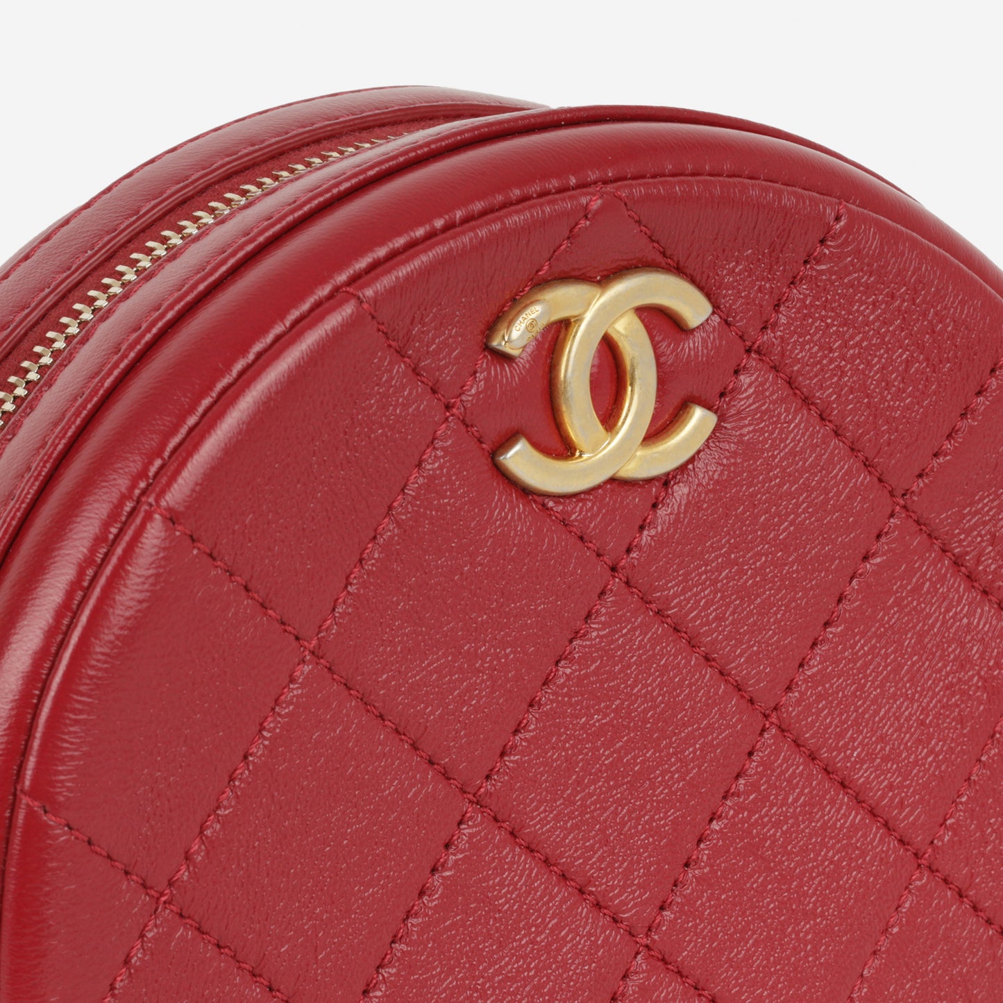 Chanel Round 19 Clutch on Chain - Burgundy Calfskin | Aged Gold Hardware