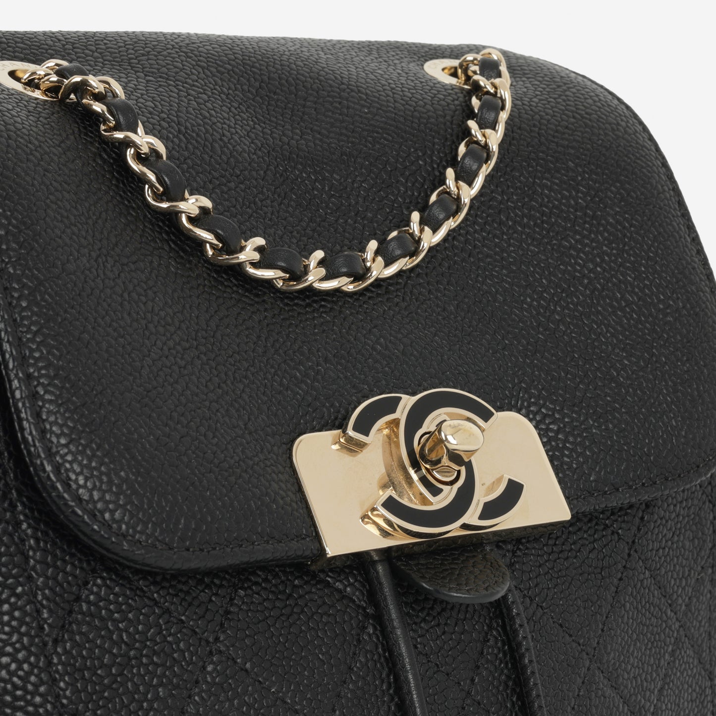 Chanel Matelasse Chain Backpack - Black Caviar | Champagne Gold Hardware