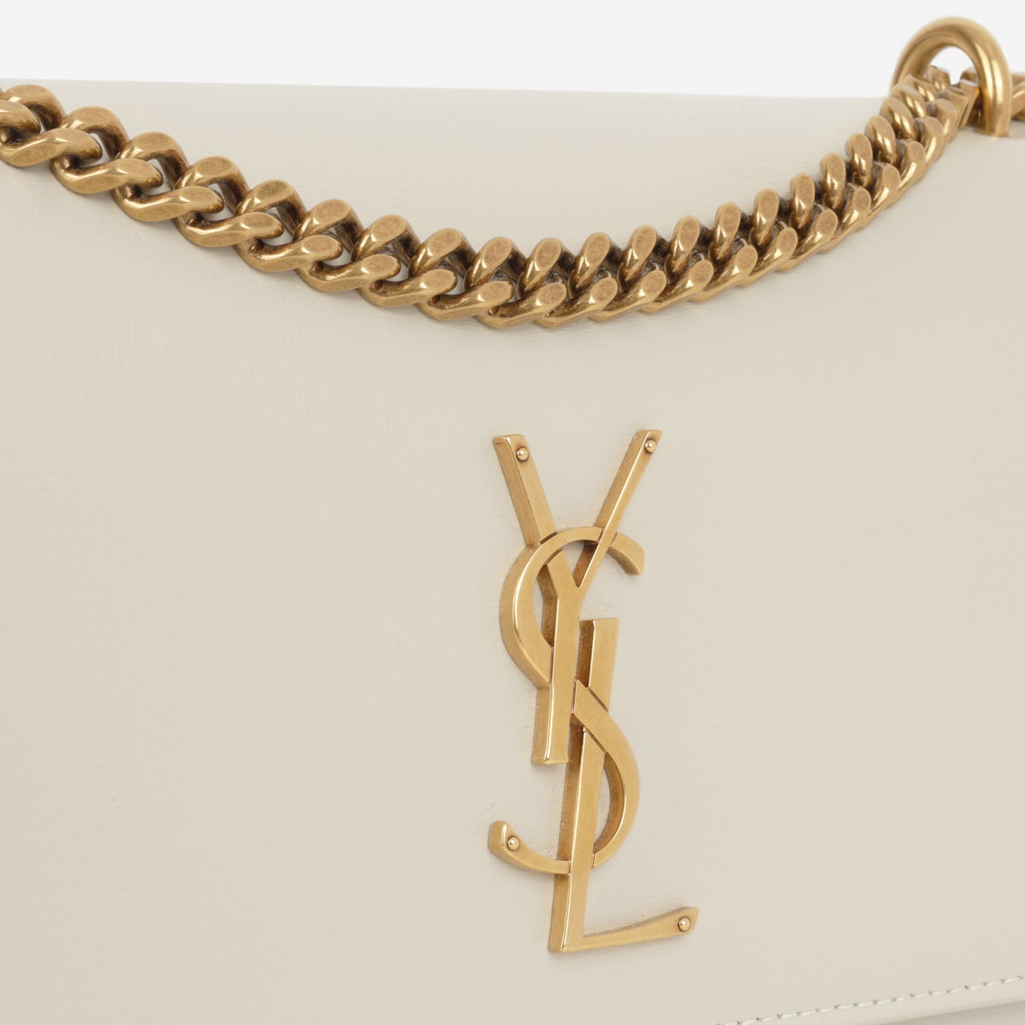 Saint Laurent Medium Sunset - Blanc Vintage Calfskin | Gold Hardware