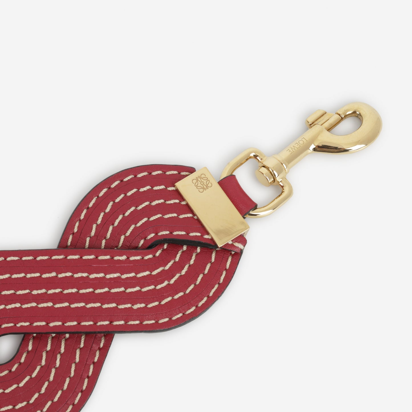 Loewe Wavy Stitch Bag Strap - Burgundy | Gold Hardware - Bagista