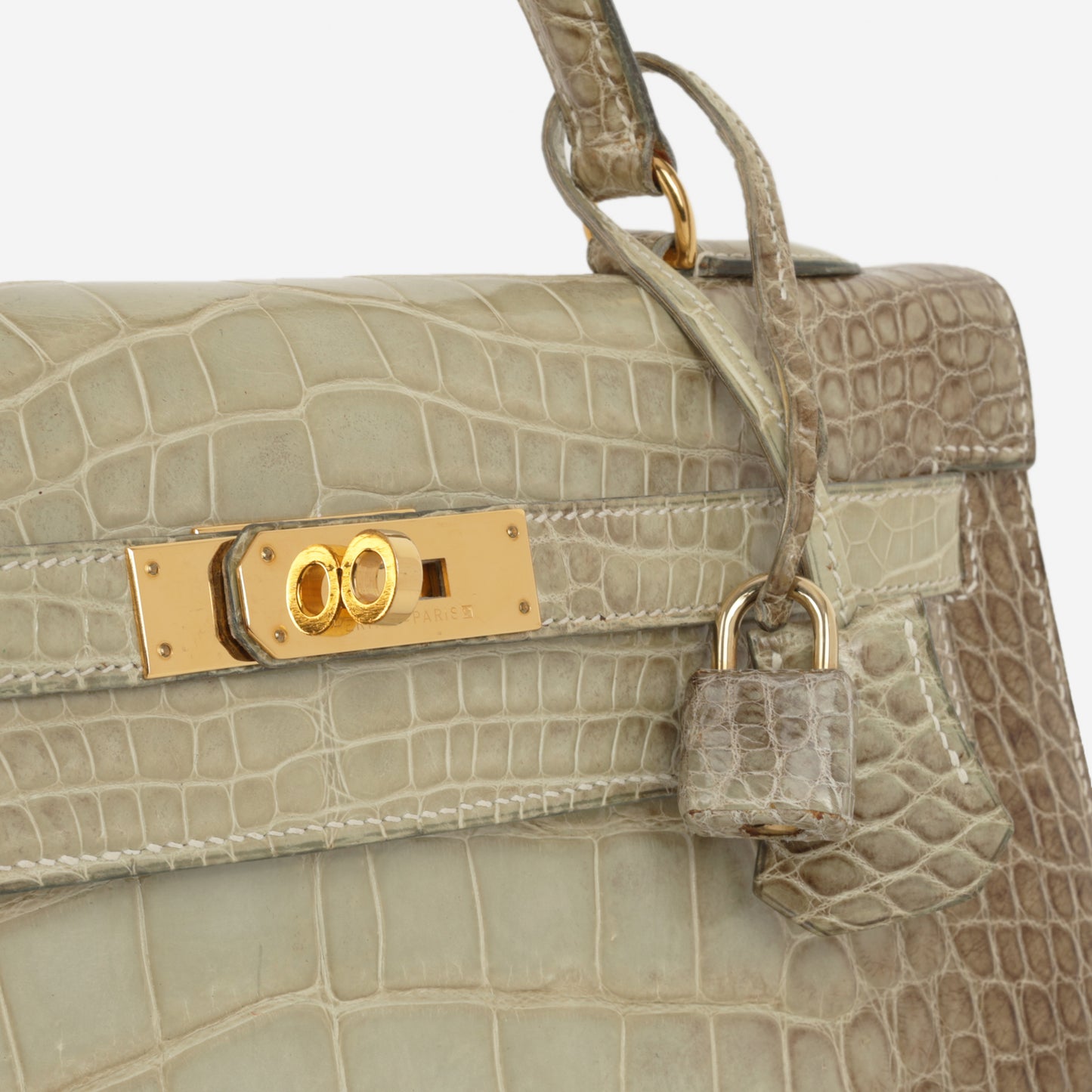 Hermès Vintage Kelly 32 - Natura Vert Celadon Alligator Mississippiensis | Gold Hardware