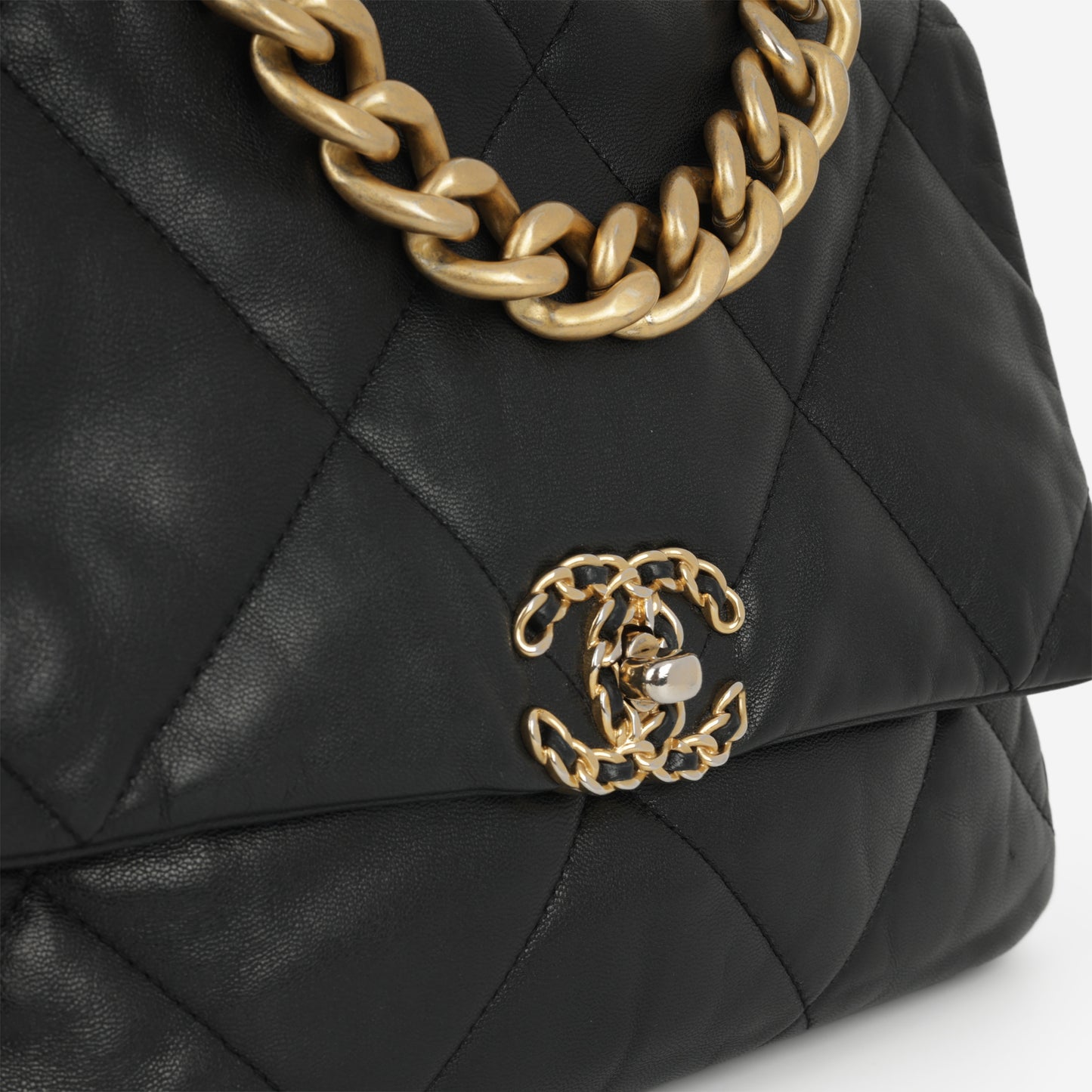 Chanel Large 19 Flap Bag - Black Lambskin | Multi Hardware - Bagista