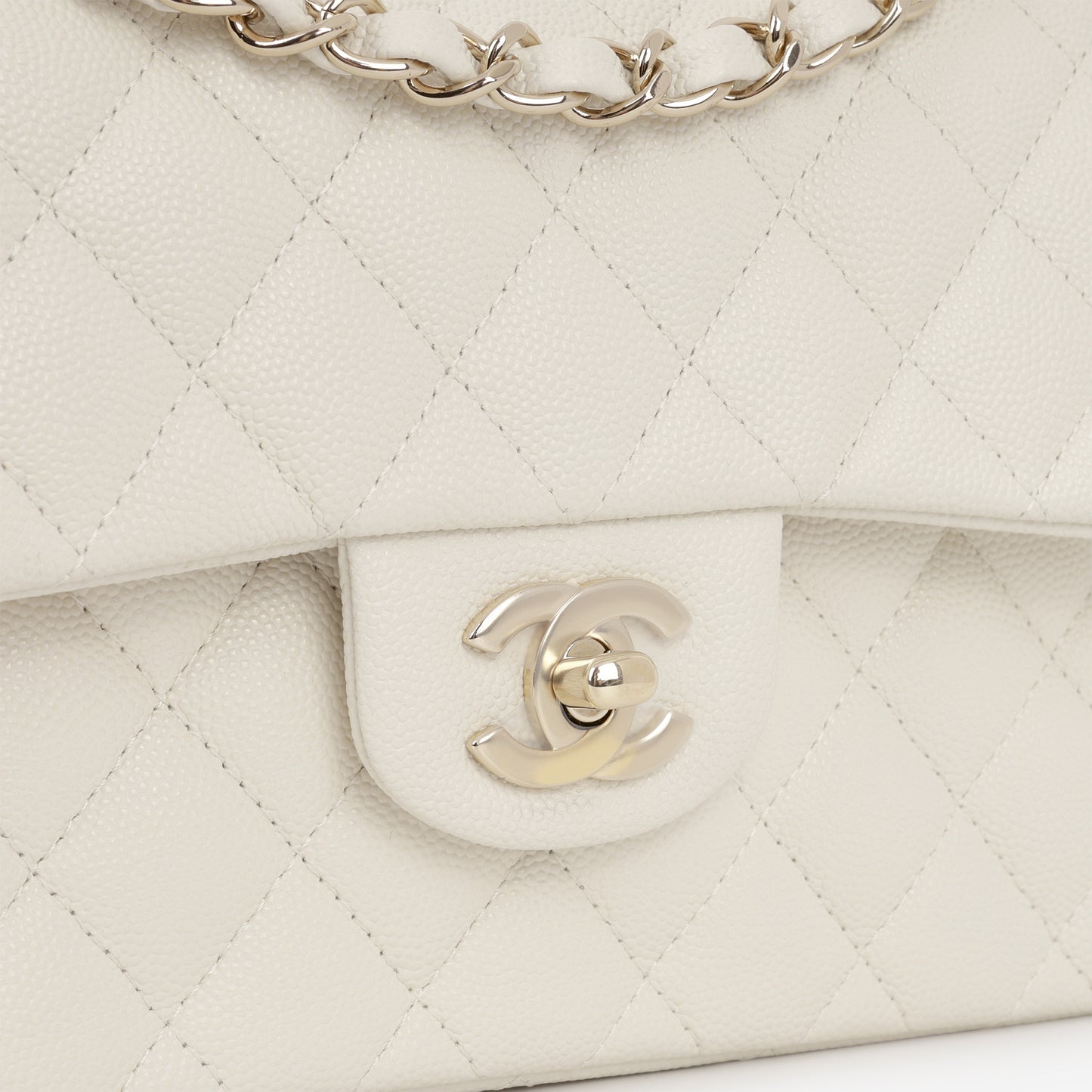 Chanel Small Classic Flap - Ivory Caviar | Champagne Gold Hardware - Bagista