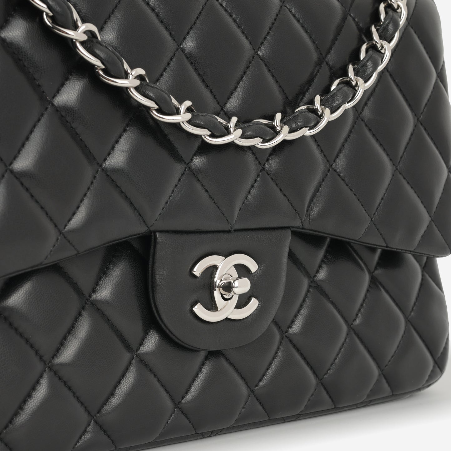 Chanel Classic Flap Bag - Jumbo Classic Flap | Silver Hardware - Bagista