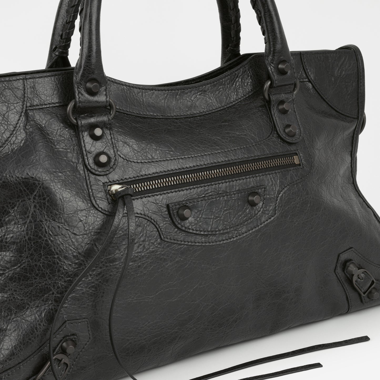 Balenciaga Medium Le City Bag - Black Crumpled Lambskin | Black Hardware