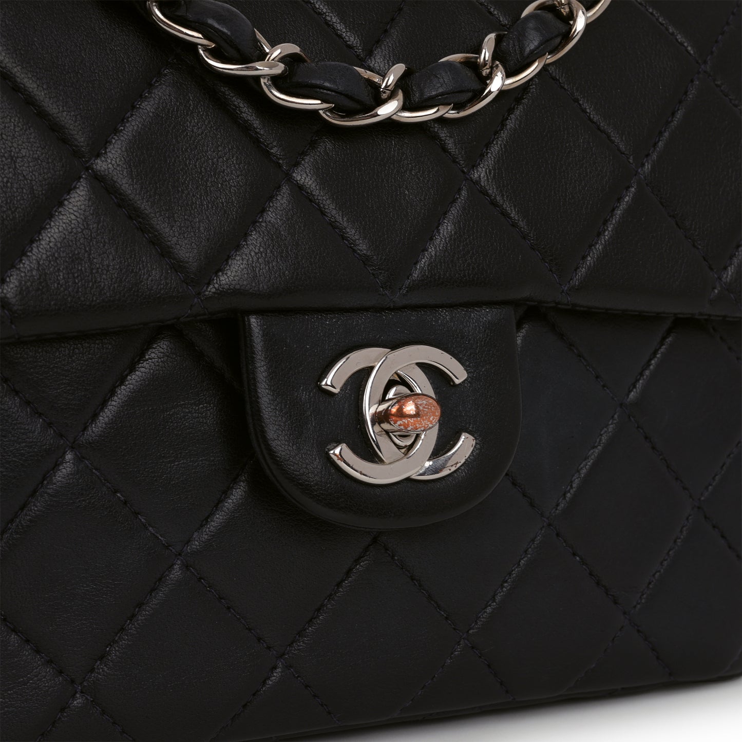Chanel Vintage Mini Square Flap - Black Lambskin | Silver Hardware
