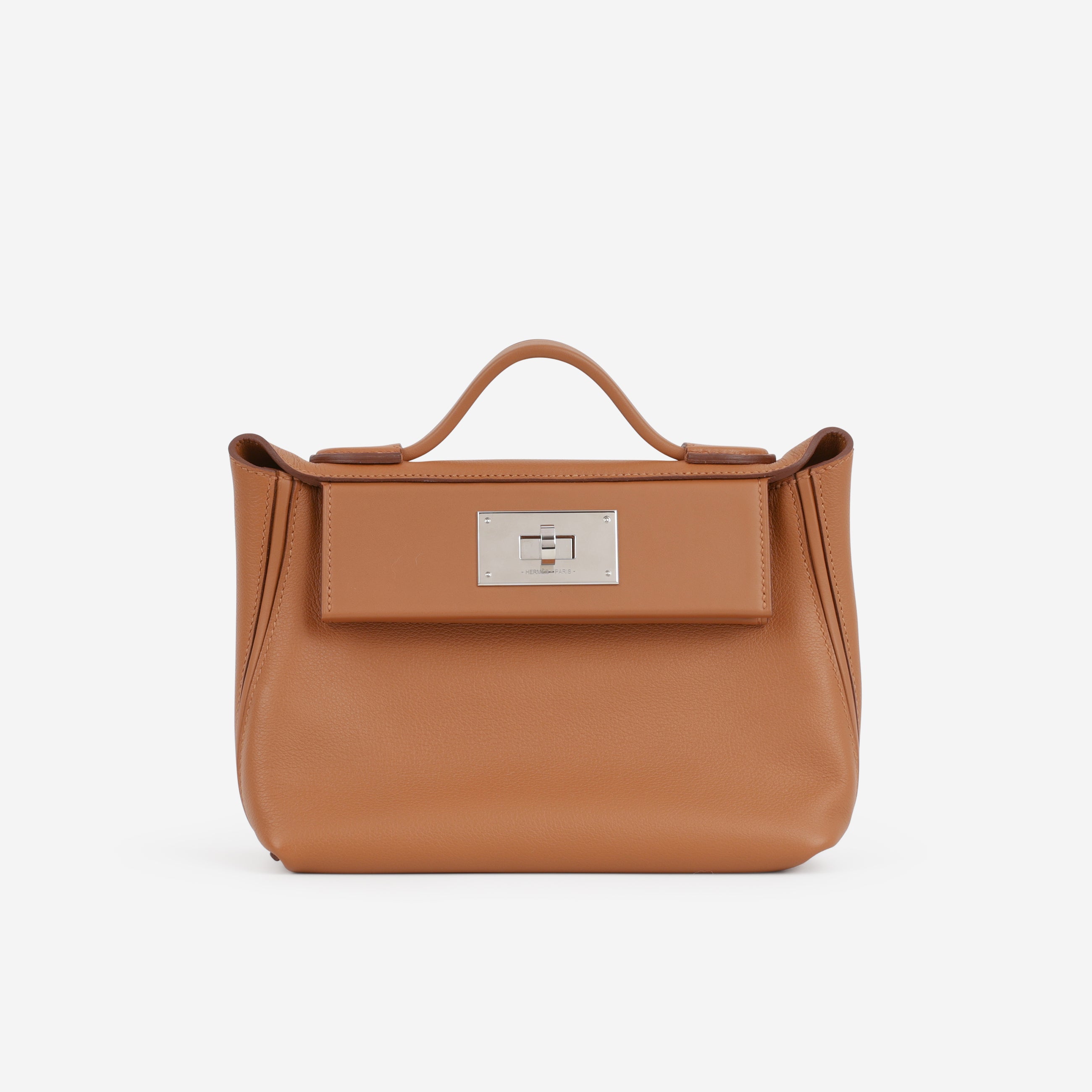 Hermès Mini 24/24 - Gold Evercolor / Swift | Palladium Hardware