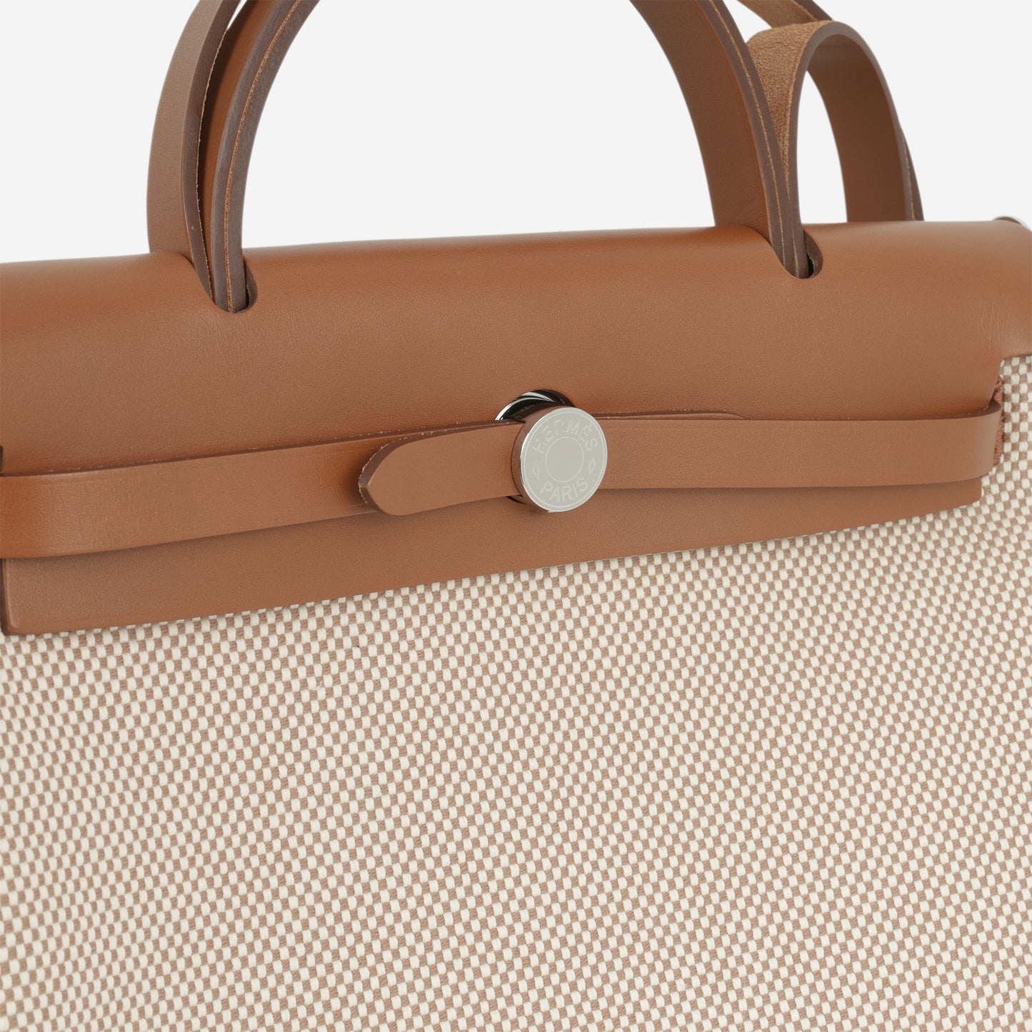 Hermès Herbag 31 - Ecru Viking Criss Toile Canvas / Naturel Sable Hunter | Palladium Hardware - Bagista