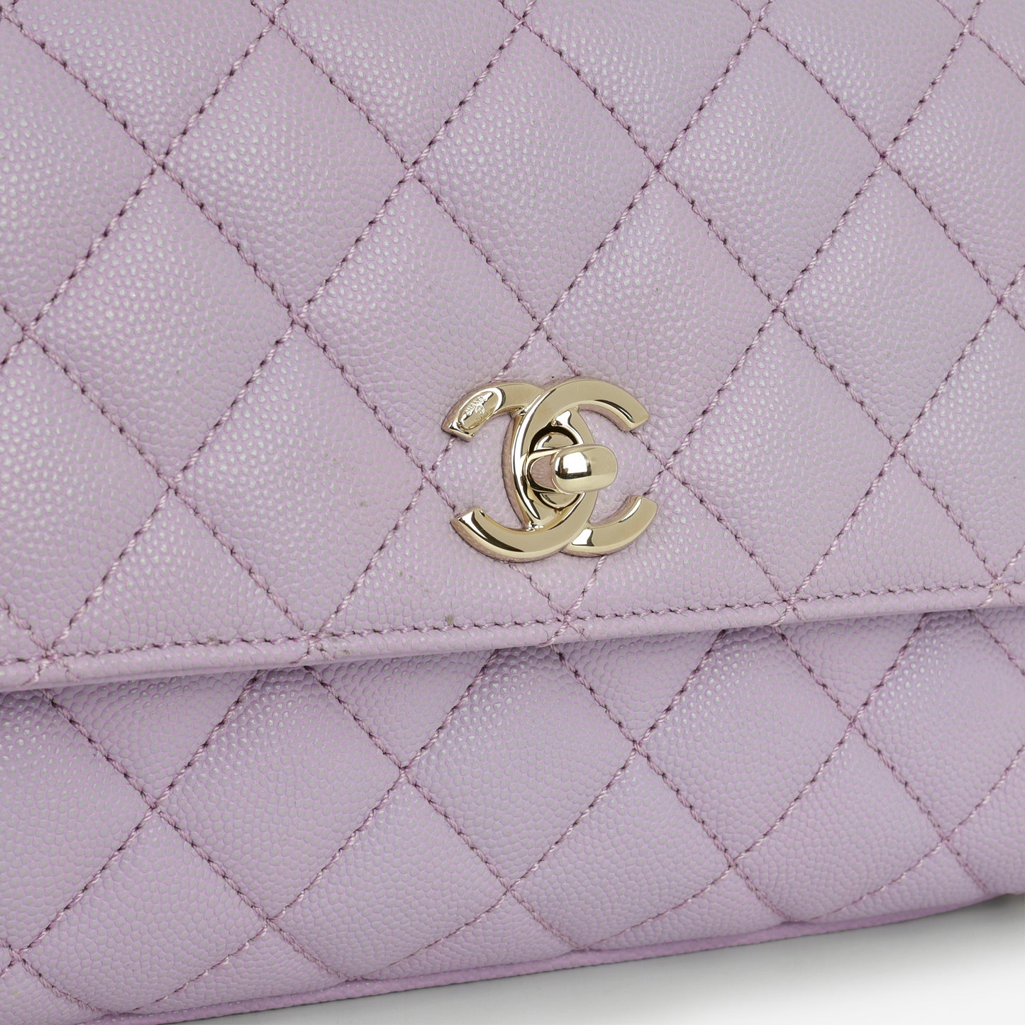 Chanel Small Coco Handle - Lilac Caviar | Champagne Gold Hardware