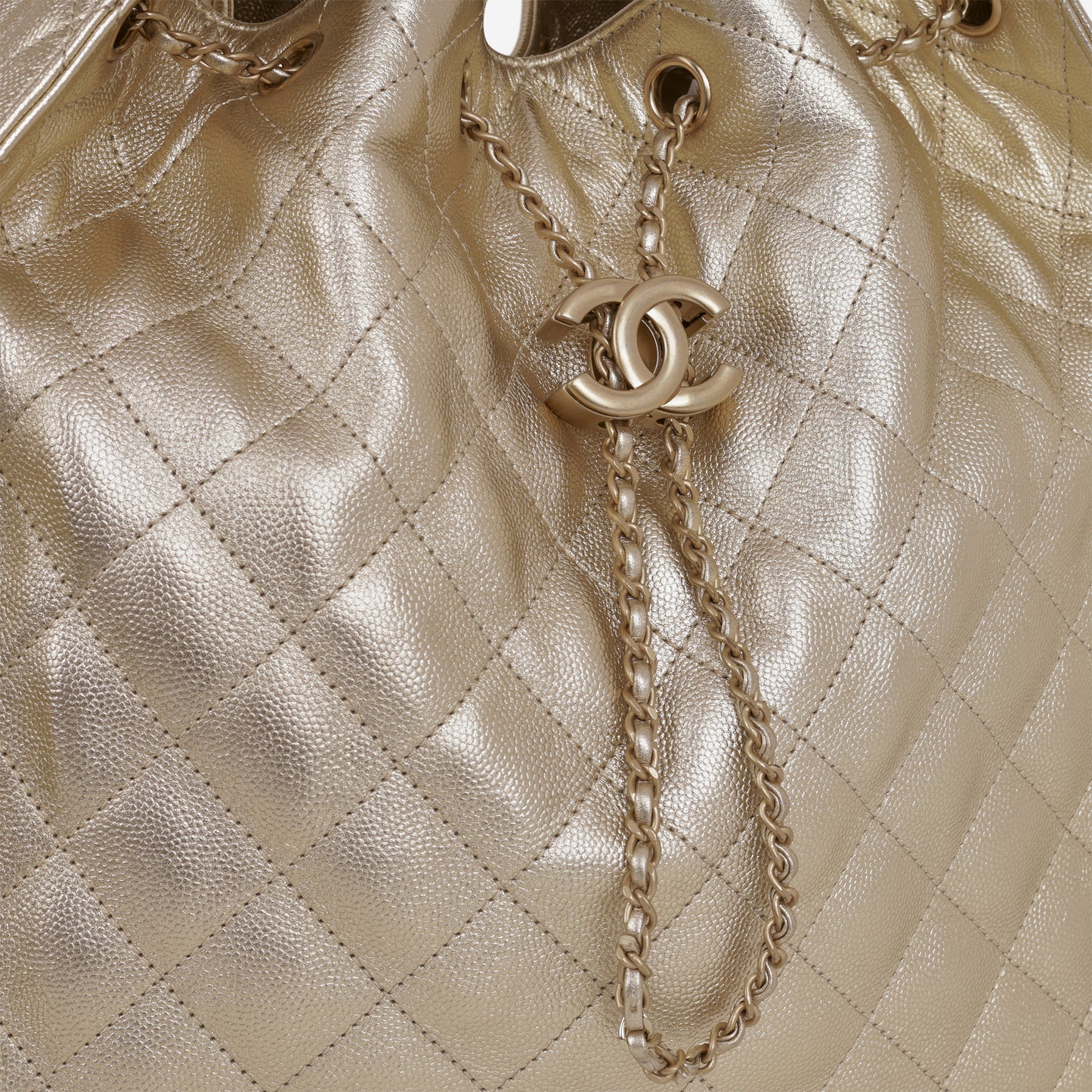 Chanel Medium 25 Hobo Bag - Champagne Gold Caviar | Gold Hardware - Bagista