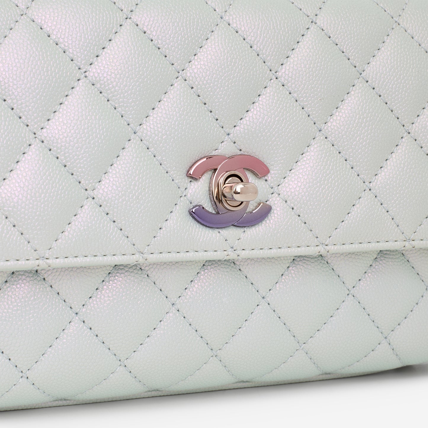 Chanel Small Coco Handle - Iridescent Caviar | Rainbow Hardware