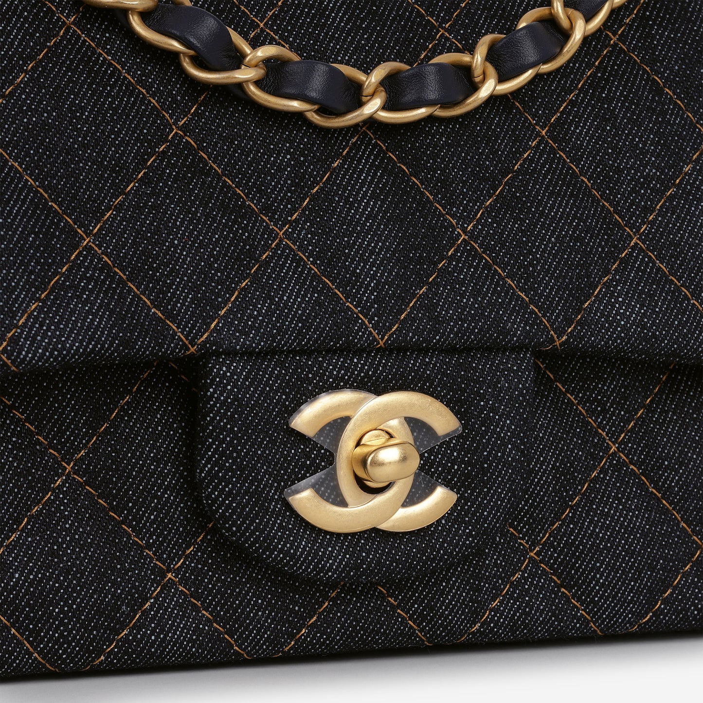 Chanel Mini Flap Rectangular - Indigo Denim | Gold Hardware - Bagista