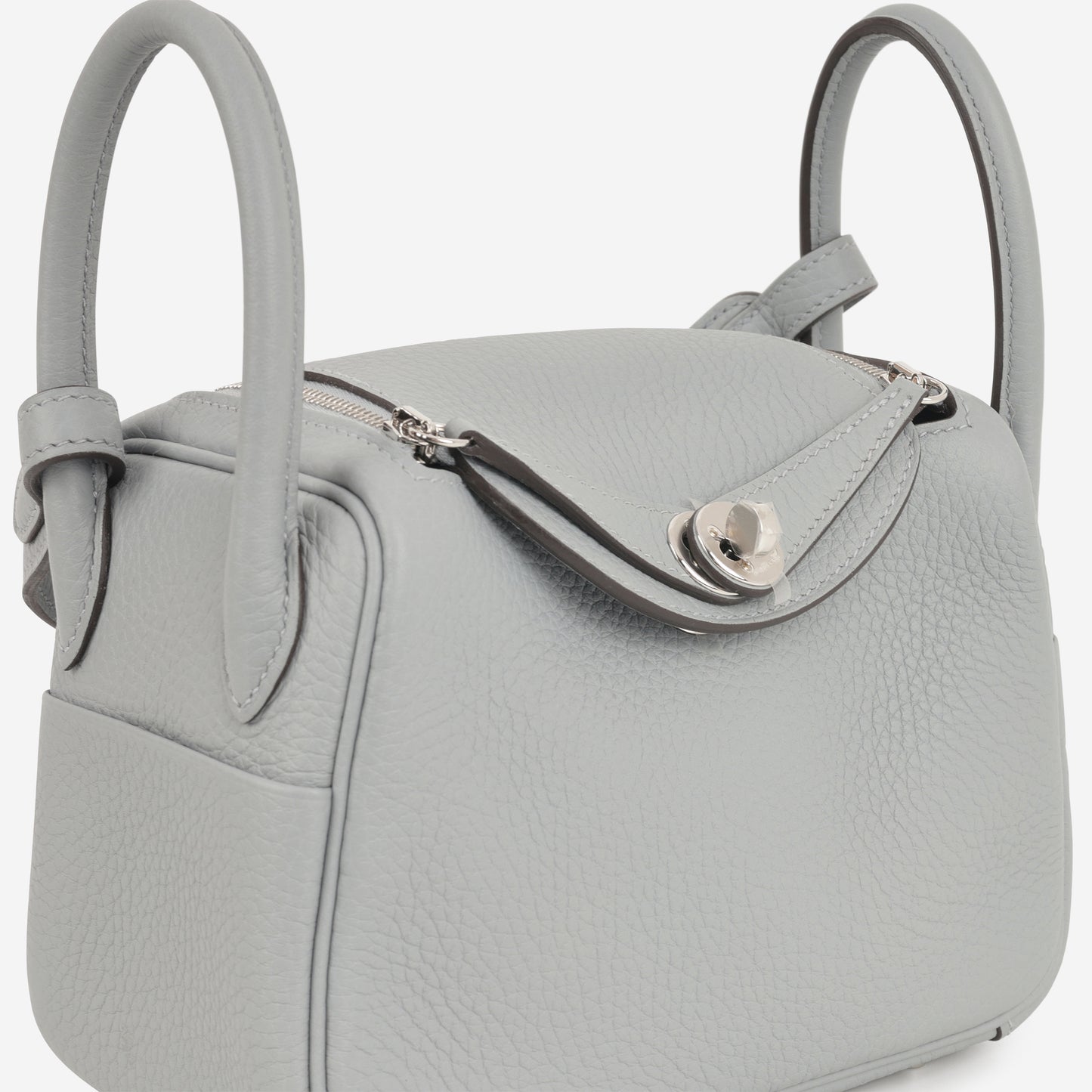 Hermès Mini Lindy - Gris Pantin Clemence | Palladium Hardware