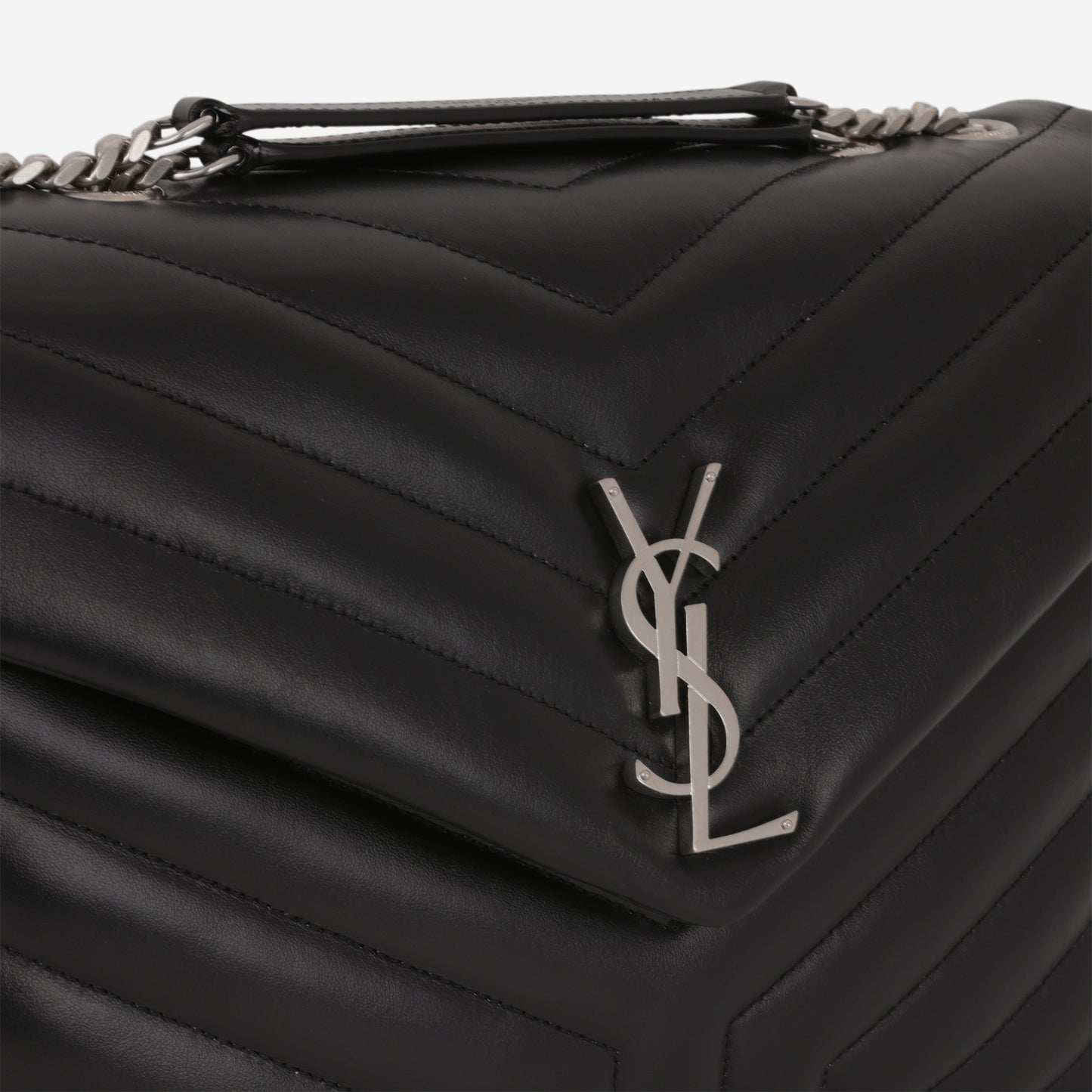 Saint Laurent Large Loulou - Black Lambskin | Silver Hardware