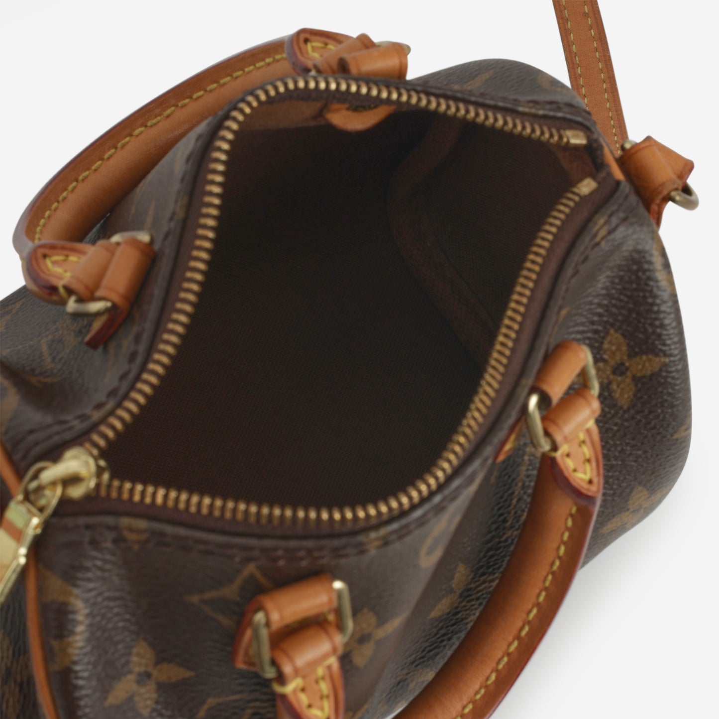 Louis Vuitton Nano Speedy Bandouliere - Monogram Canvas | Gold Hardware - Bagista