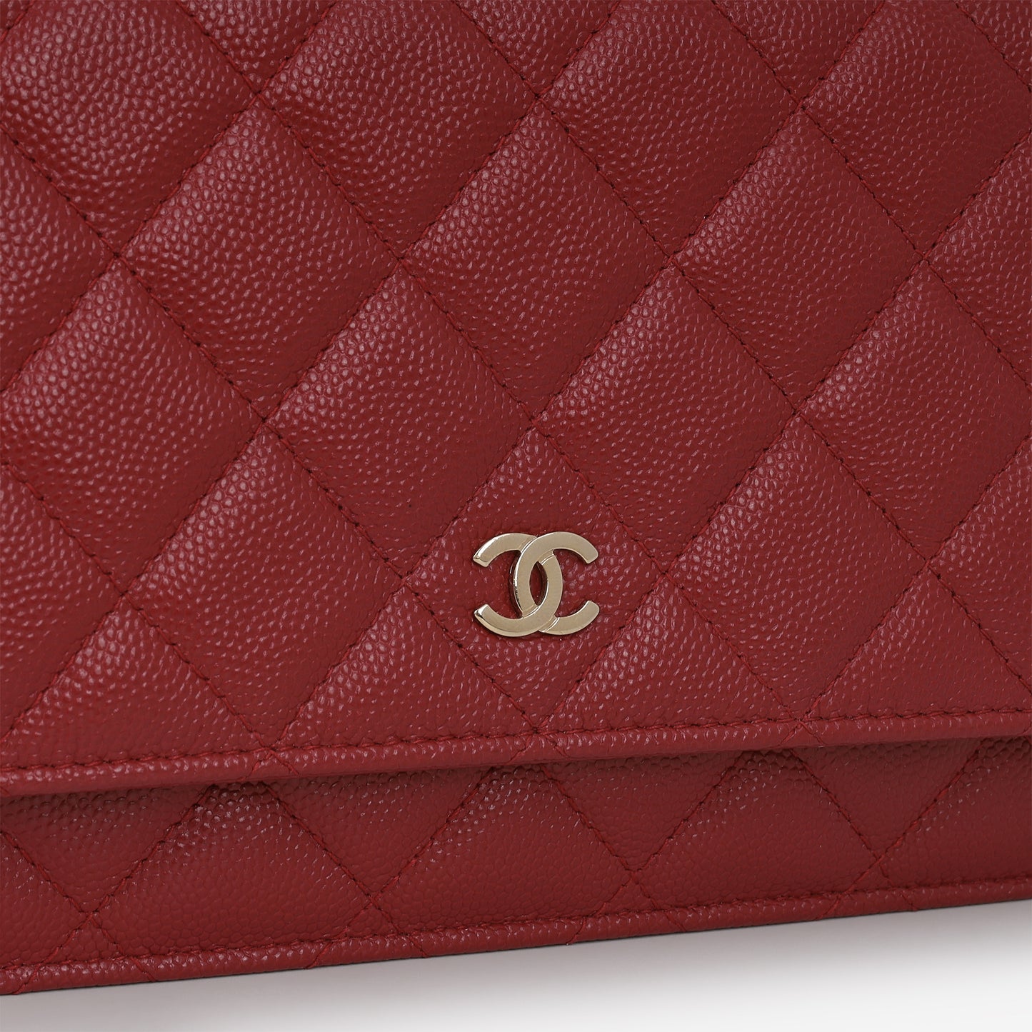 Chanel Classic Wallet on Chain - Red Caviar | Champagne Gold Hardware