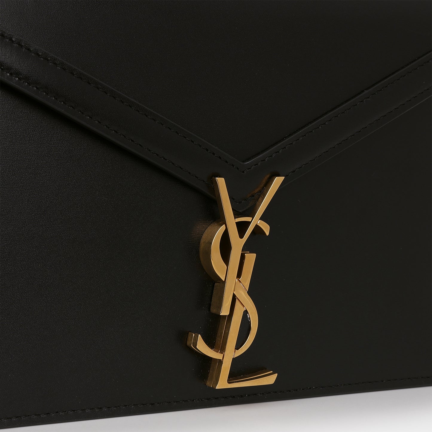 Saint Laurent Cassandra Shoulder Bag - Black Smooth Calfskin | Gold Hardware