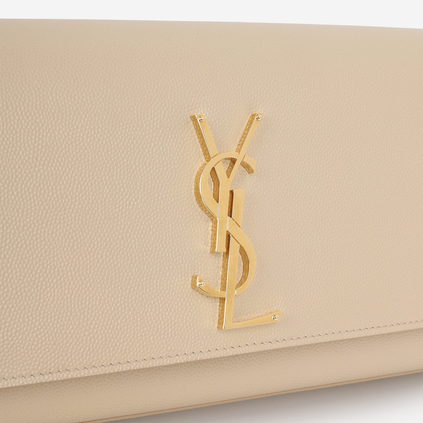 Saint Laurent Kate Clutch - Beige Grained Leather | Gold Hardware