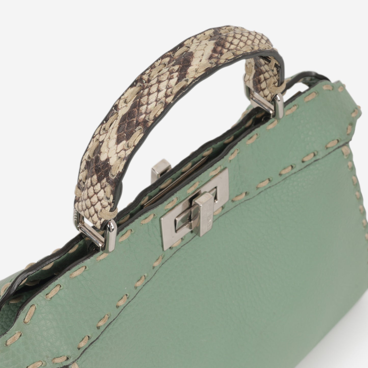 Fendi Small Peekaboo ISeeU - Green Taurillon | Silver Hardware