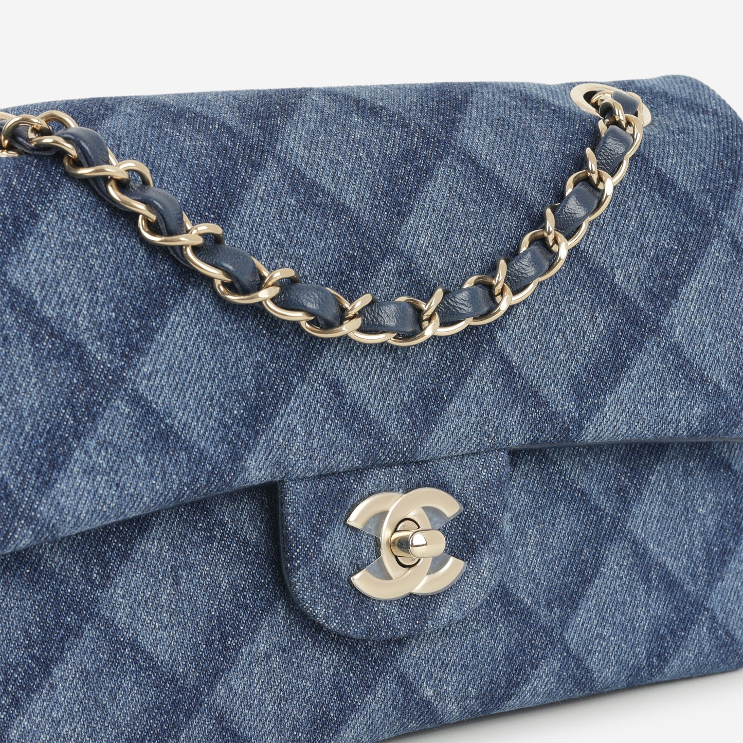 Chanel Small Classic Flap - Dark Denim Tromp L'oeil | Champagne Gold Hardware