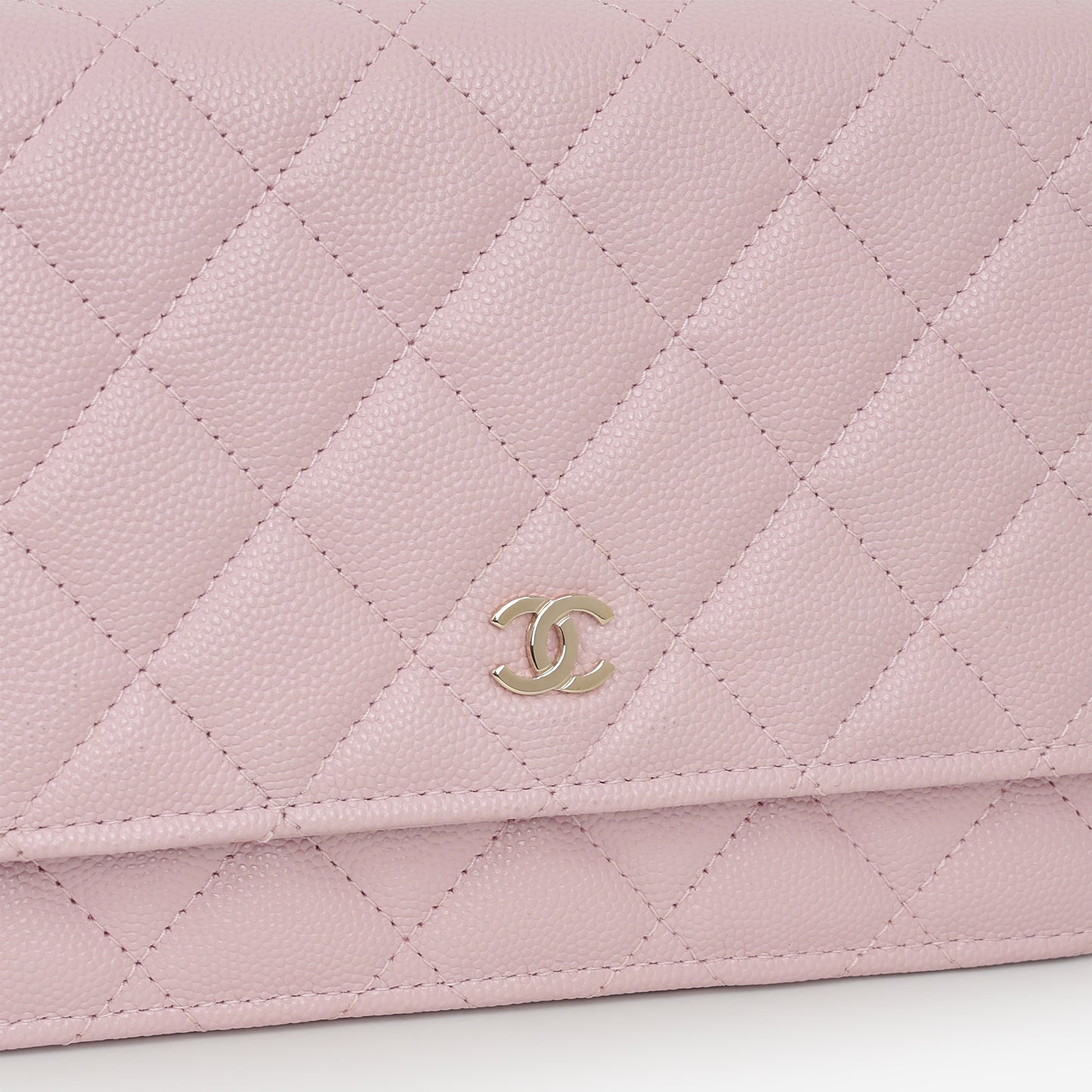Chanel Classic Wallet on Chain - Pink Caviar | Champagne Gold Hardware