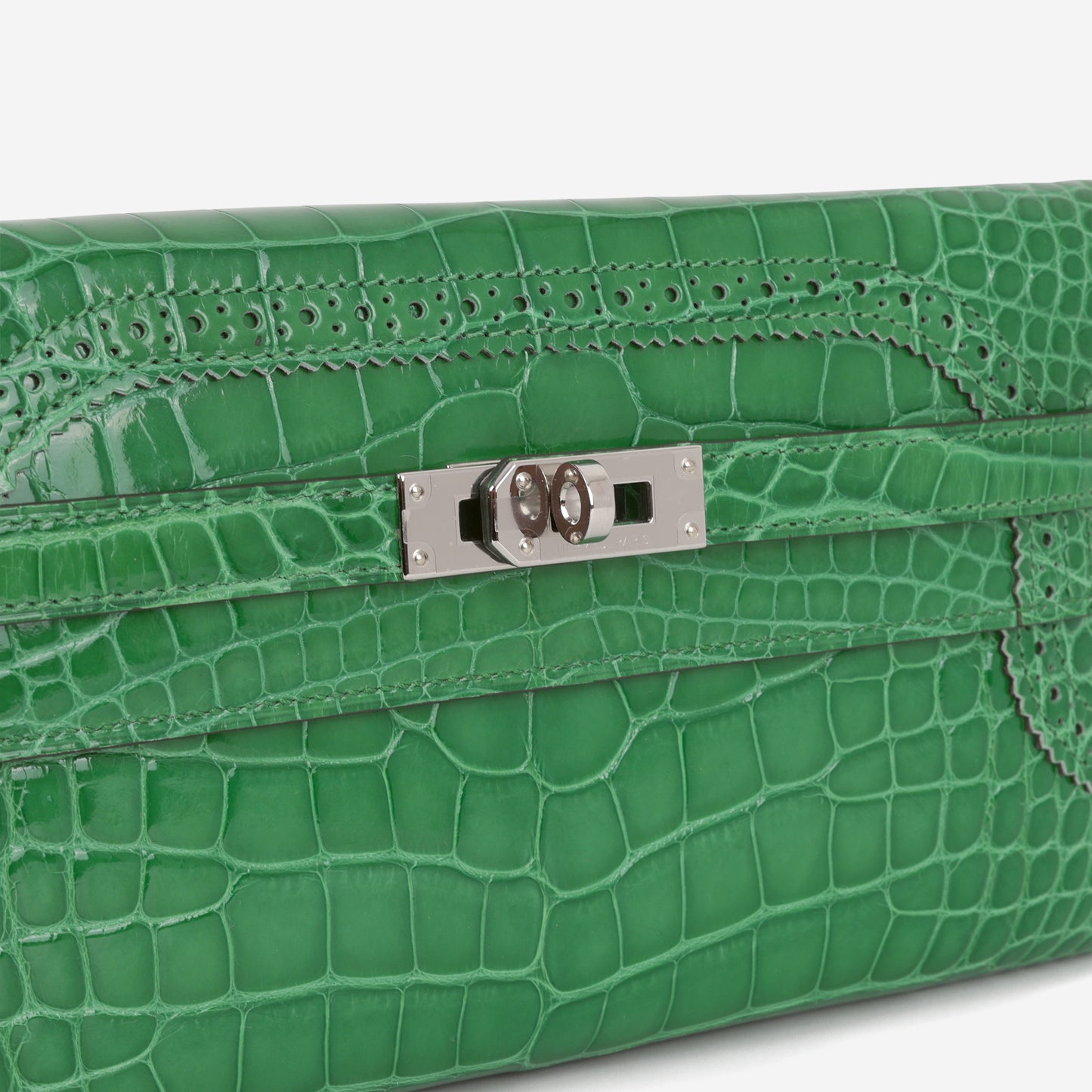 Hermes Kelly Wallet Ghillies - Cactus Alligator Mississippiensis Lisse | Palladium Hardware