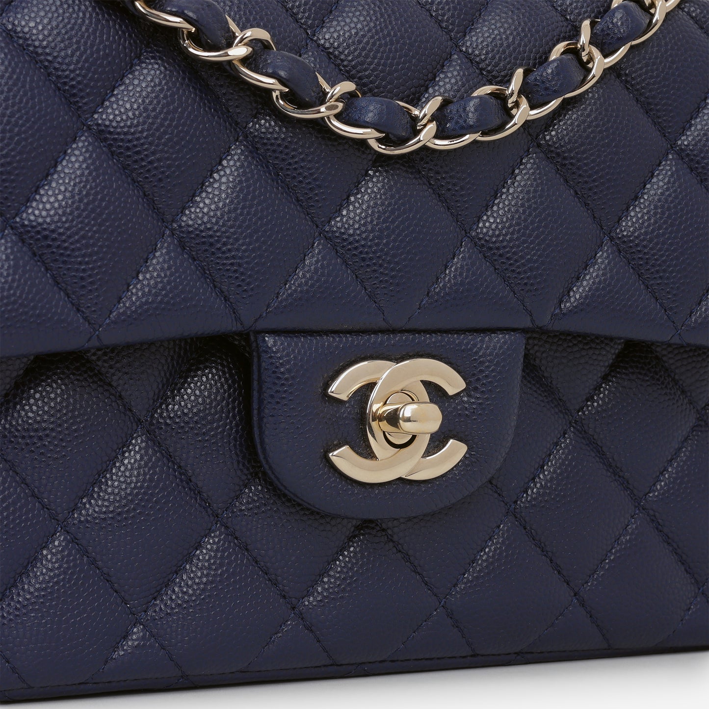 Chanel Small Classic Flap - Navy Caviar | Champagne Gold Hardware