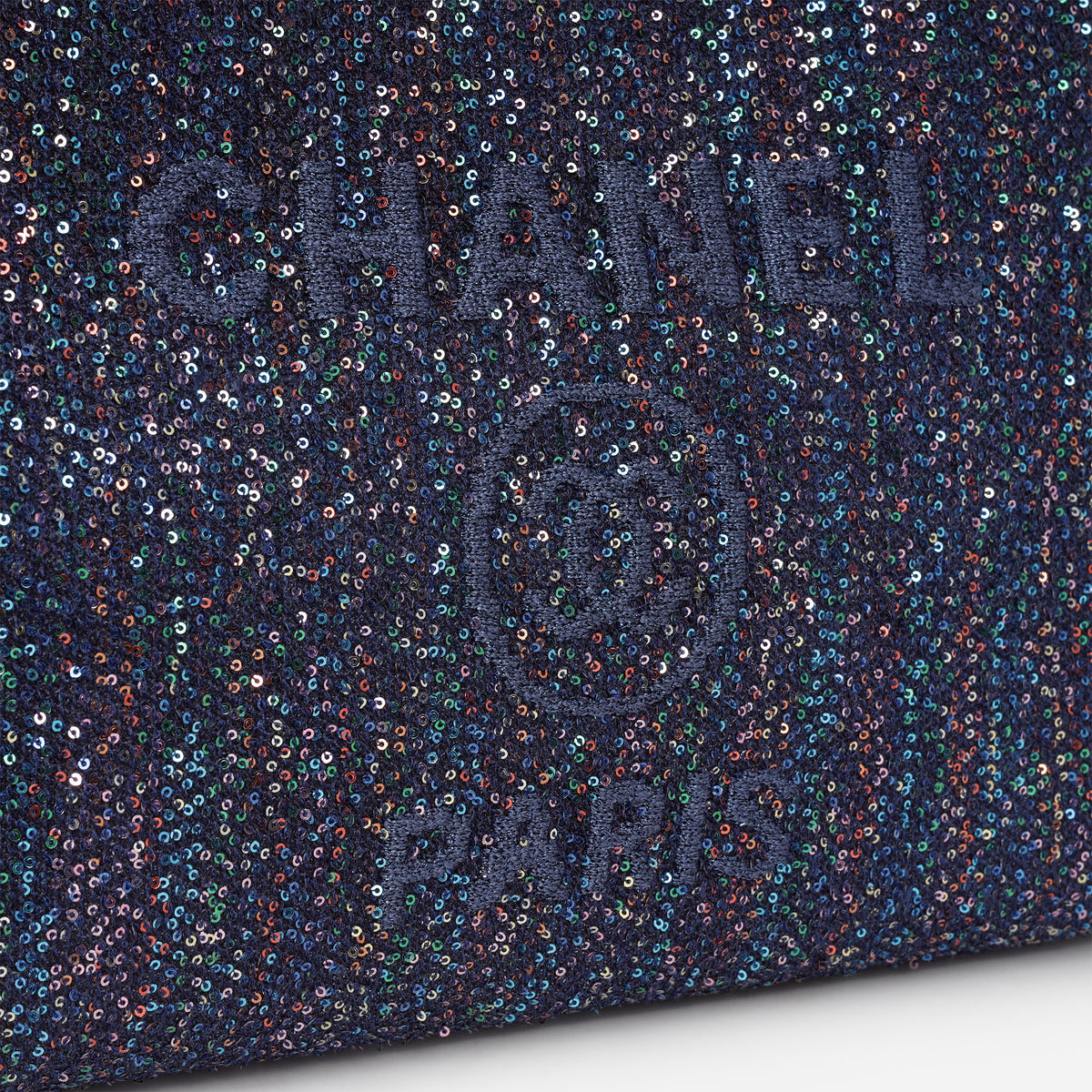 Chanel Small Deauville - Navy / Multi Sequin Tweed | Silver Hardware