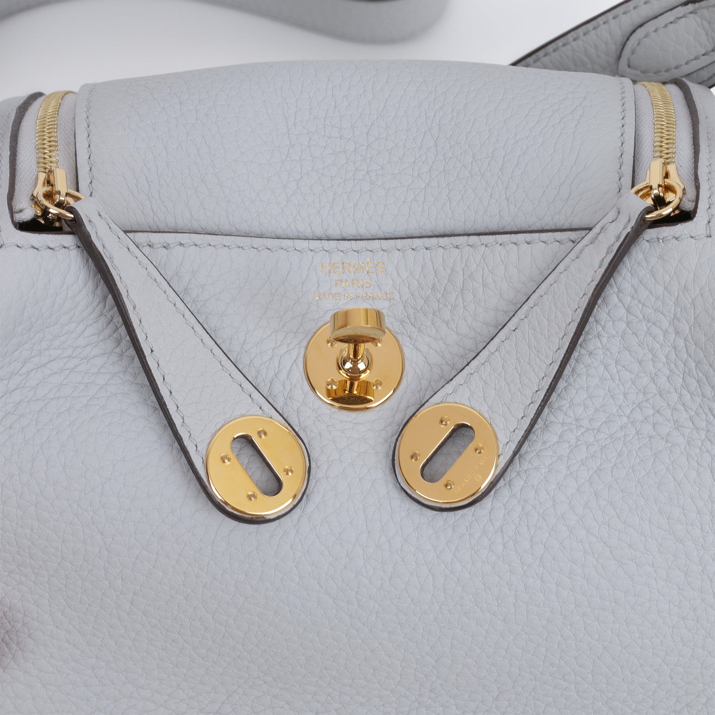 Hermès Mini Lindy - Bleu Pale Clemence | Gold Hardware