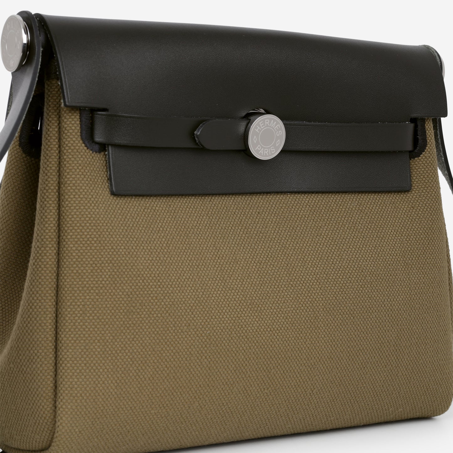 Hermès Mini Herbag 20 - Vert Olive Toile / Kaki Hunter | Palladium Hardware