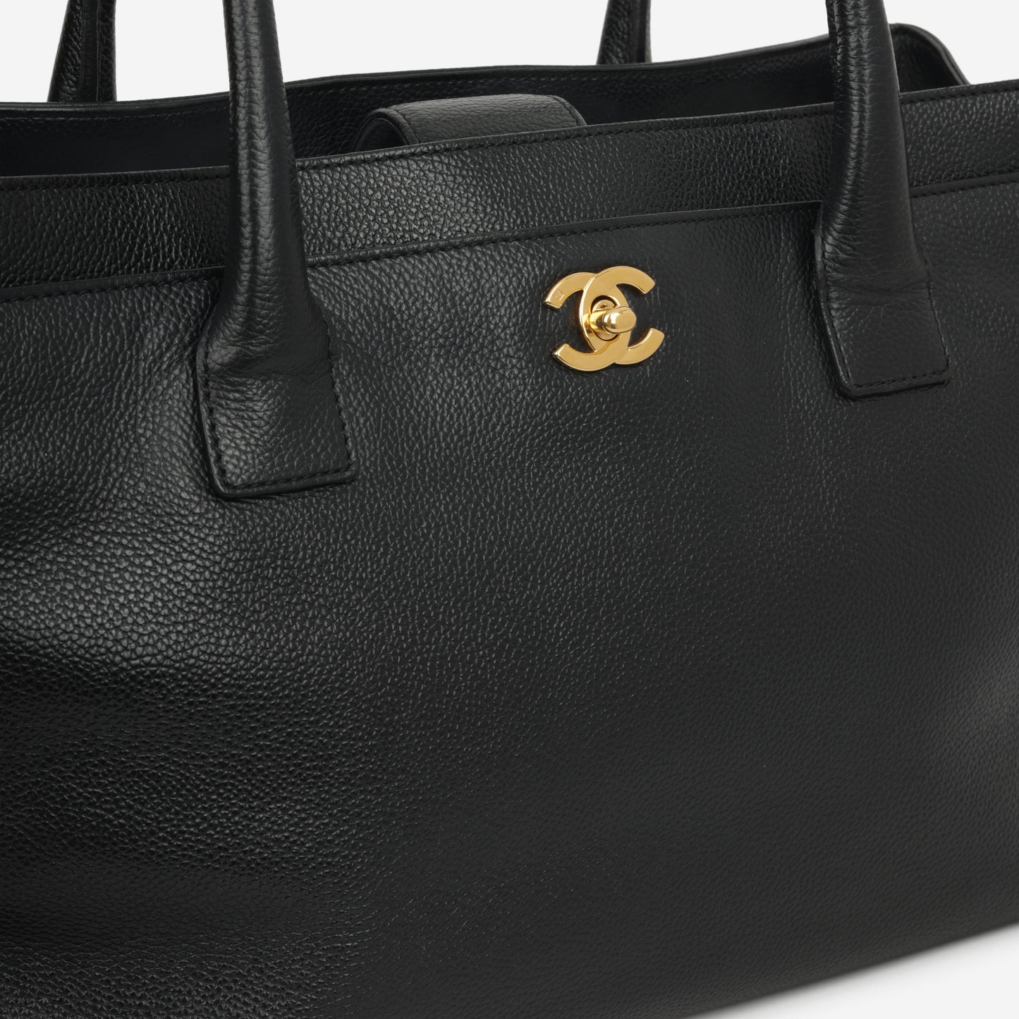 Chanel Vintage Executive Cerf Tote - Black Taurillon | Gold Hardware
