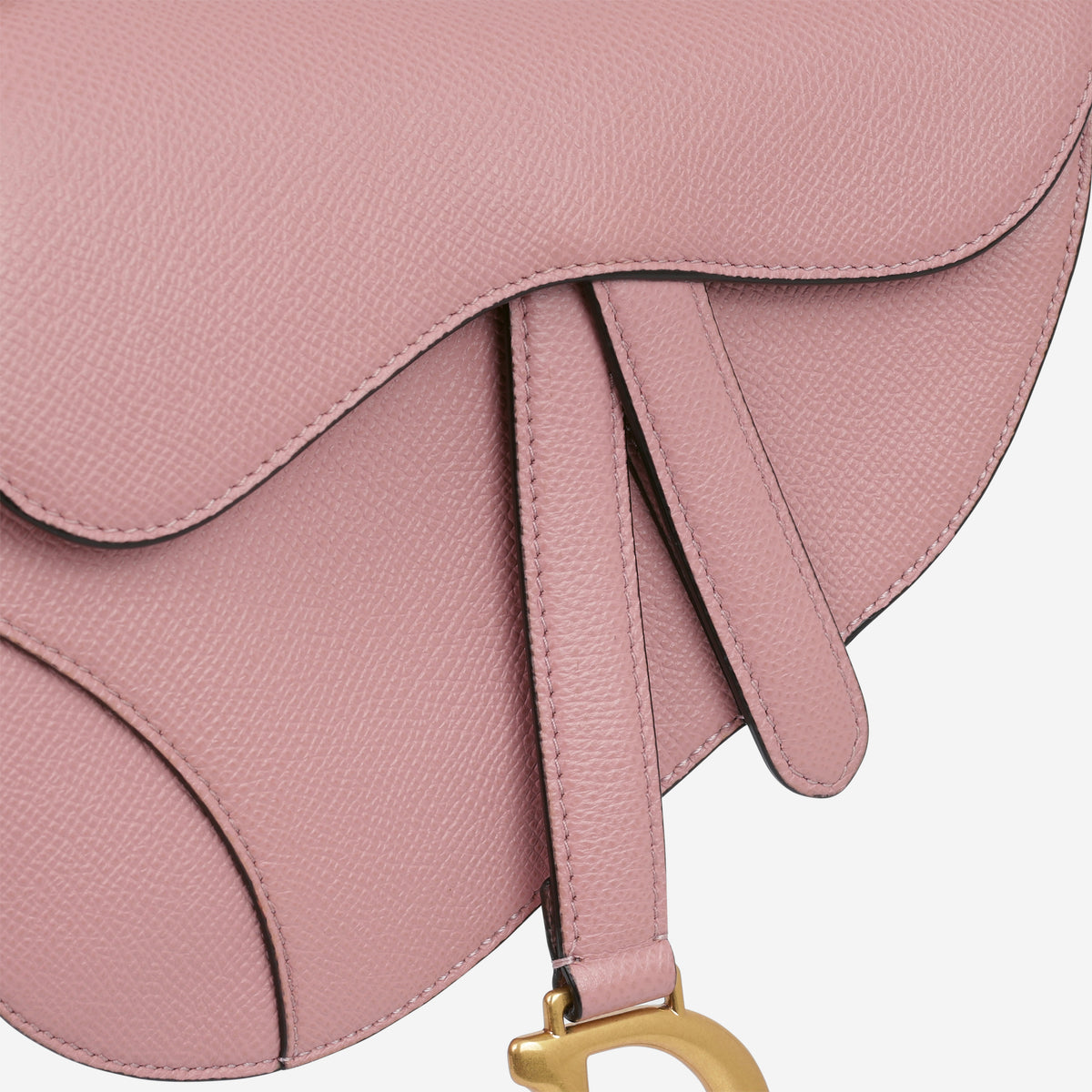 Dior Mini Saddle Bag - Pink Grained Calfskin | Gold Hardware