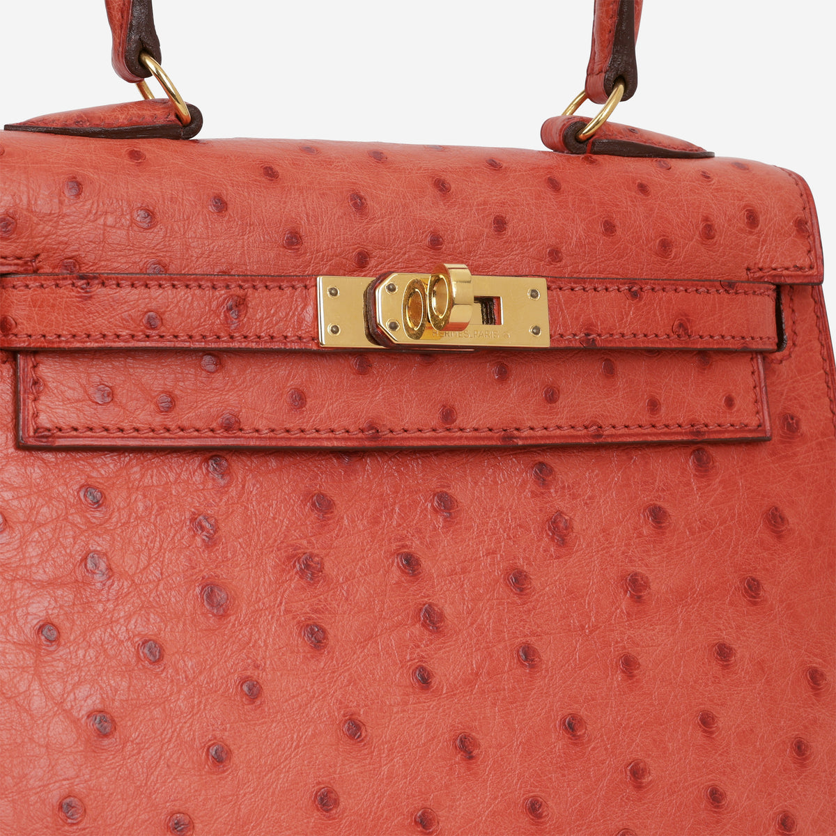 Hermès Vintage Kelly 20 - Rouge Vif Ostrich | Gold Hardware