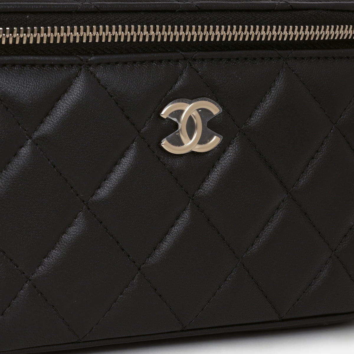 Chanel Top Handle Vanity - Black Lambskin | Champagne Gold Hardware